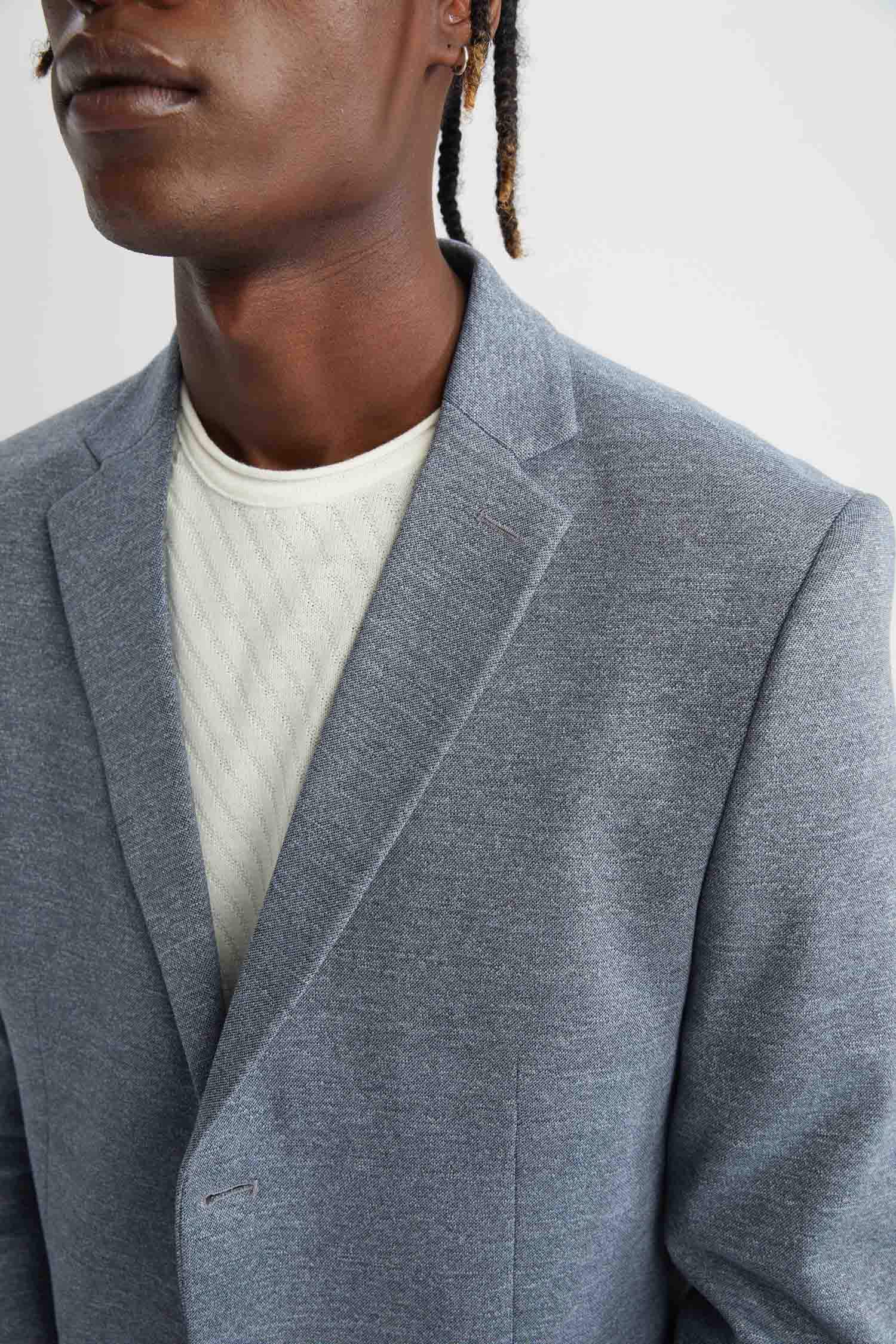 COS Collarless Wool Blazer in Gray for Men