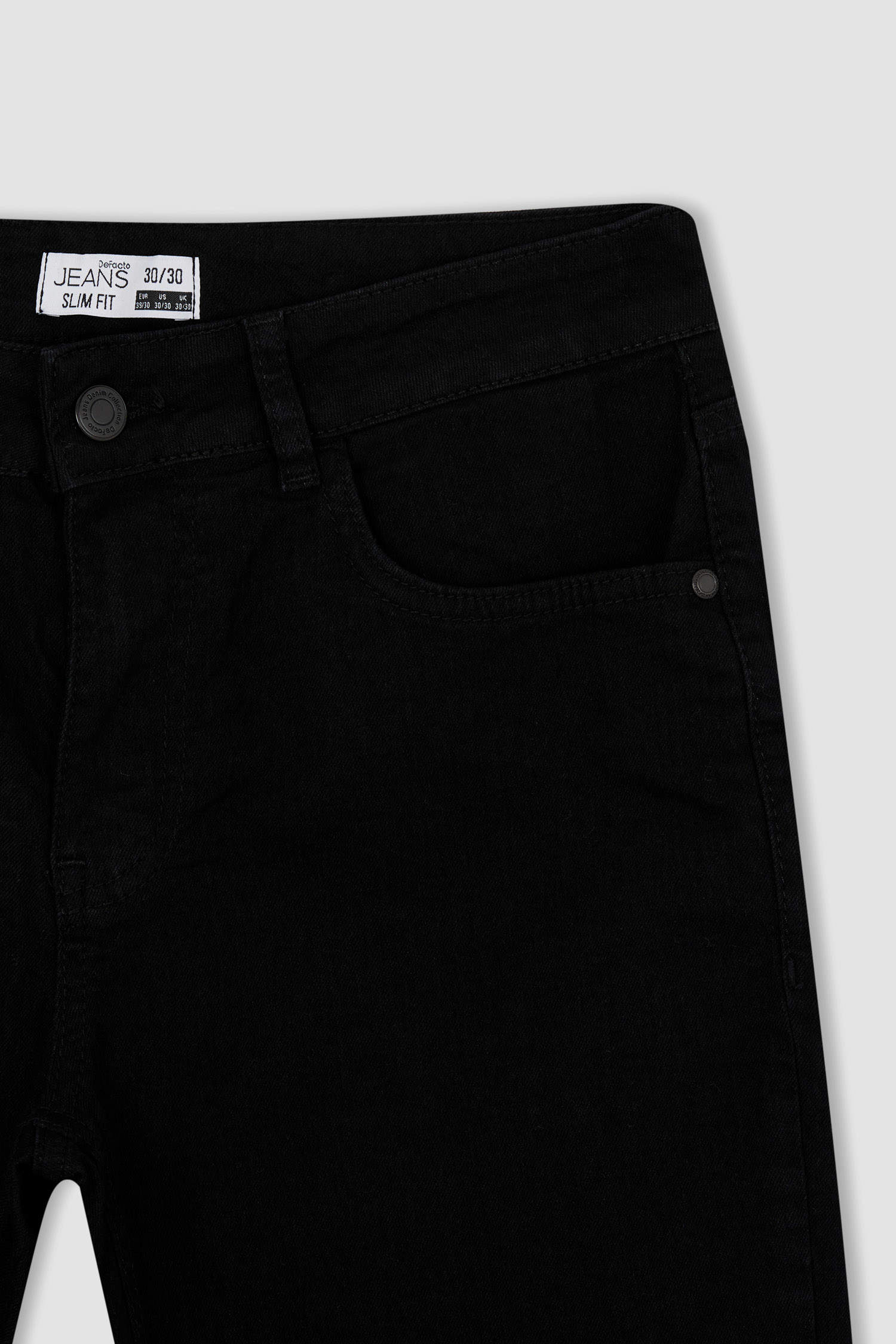 Black MAN Slim Fit Straight Jean Trousers 2384906 | DeFacto