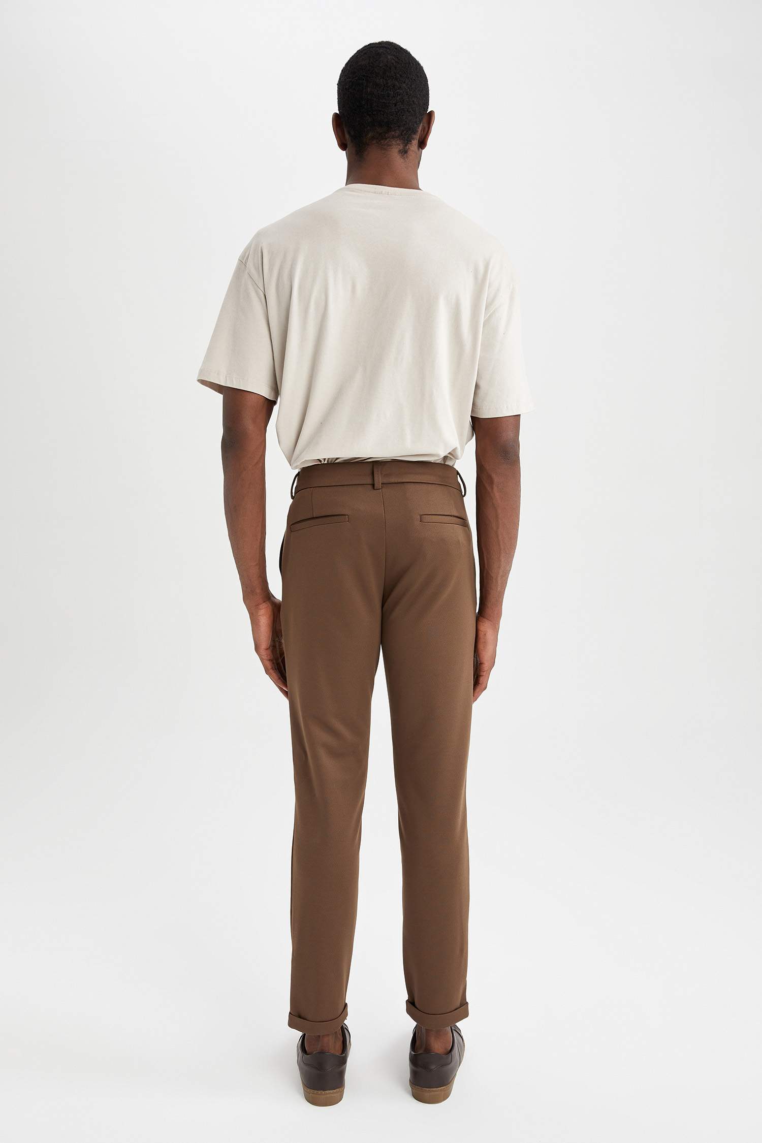 Brown MEN Basic Ankle Chinos 2403475