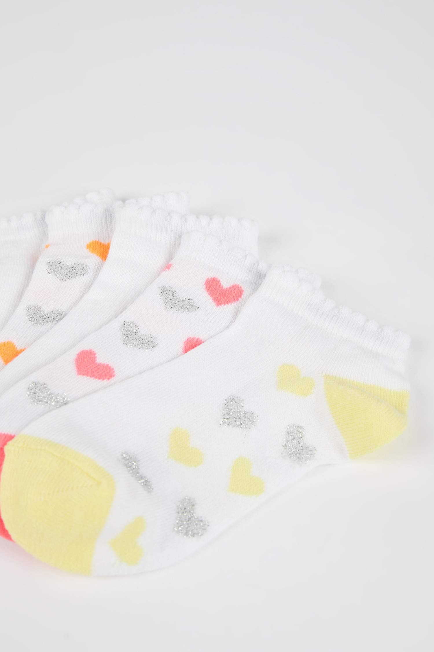 Girls' Cotton 5 Pack Short Socks