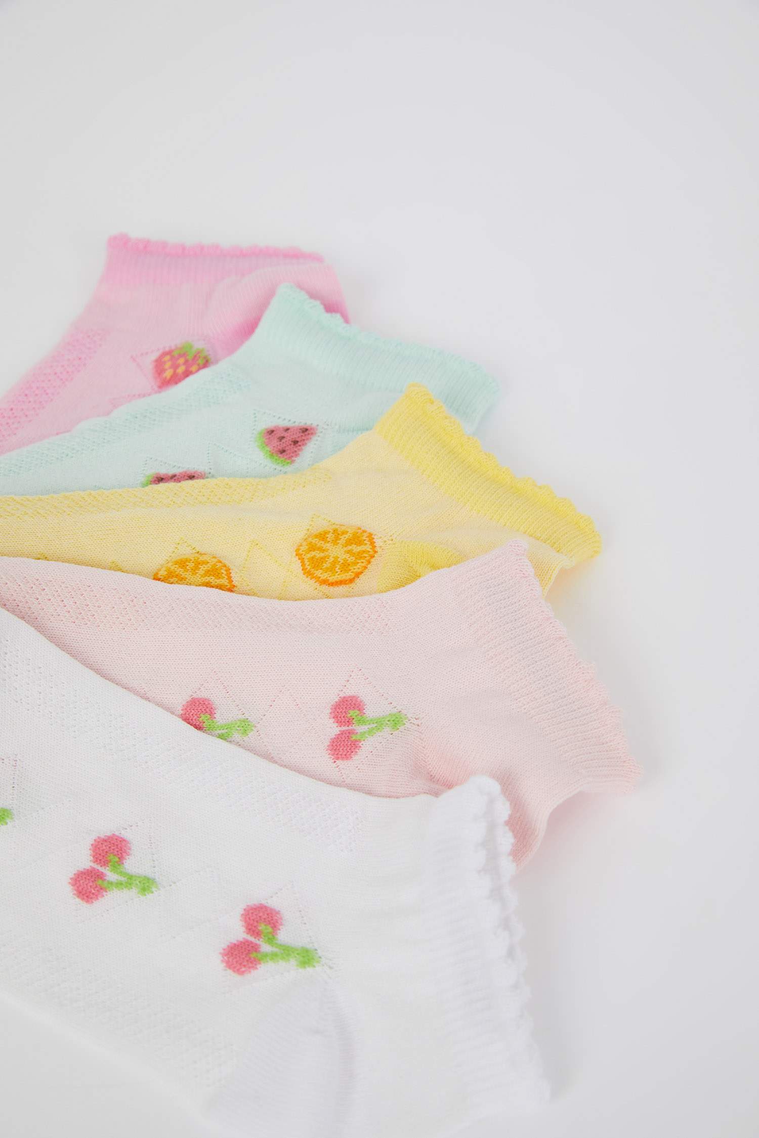 Girls' Cotton 5 Pack Short Socks