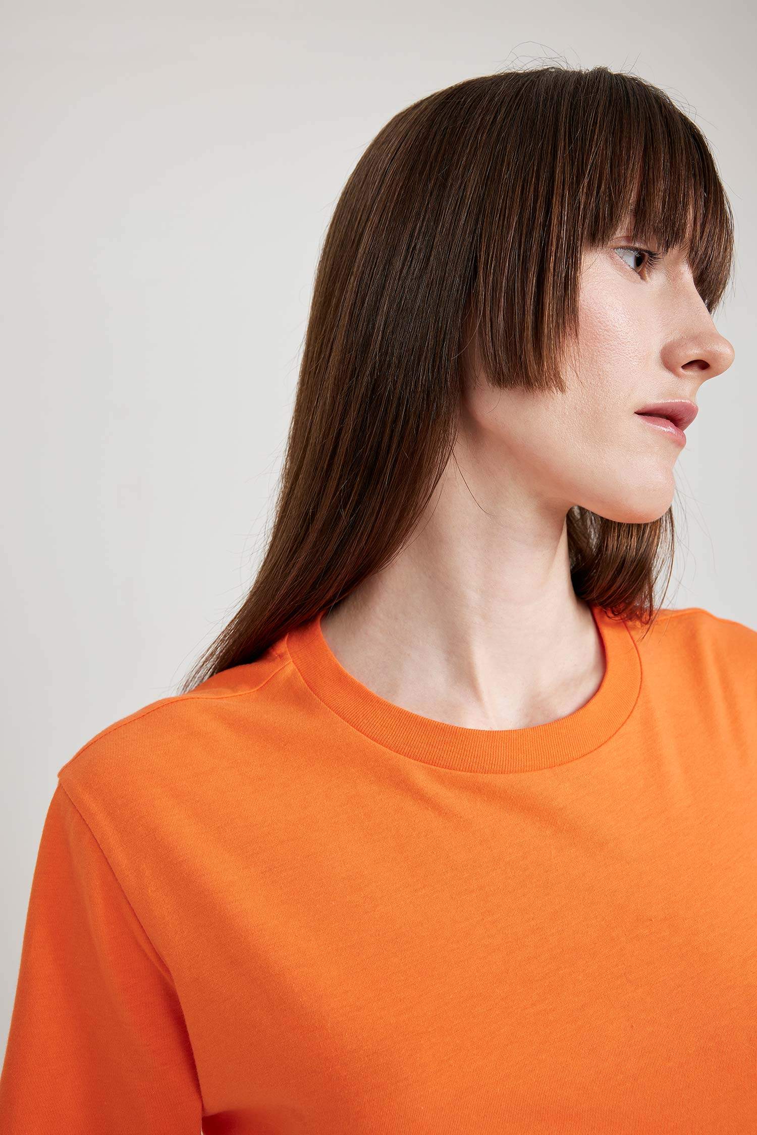 Regular Fit Crew Neck Short Sleeve Cotton T-Shirt