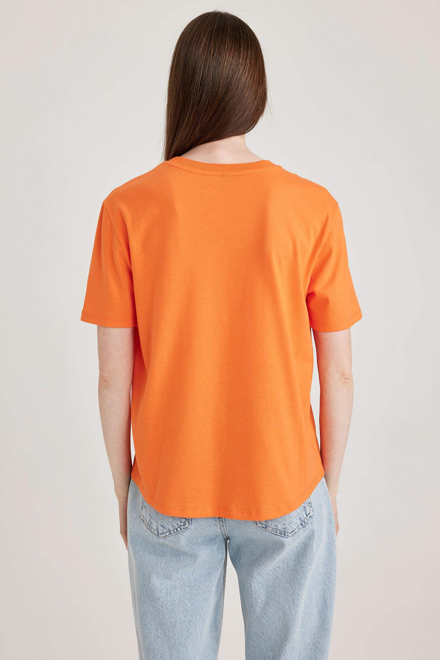 Regular Fit Crew Neck Short Sleeve Cotton T-Shirt