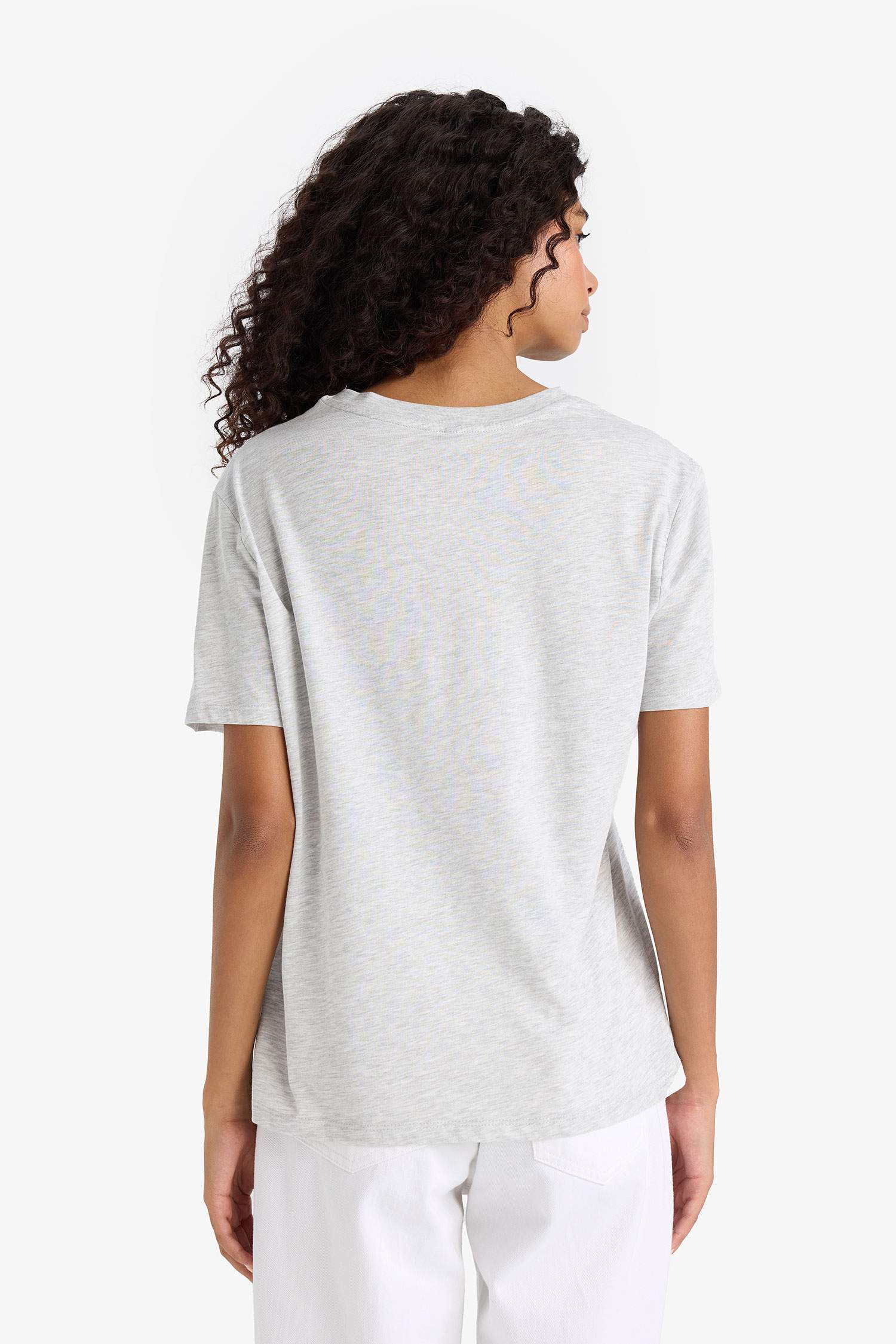 Regular Fit Bisiklet Yaka Basic Düz Penye Kısa Kollu Tişört