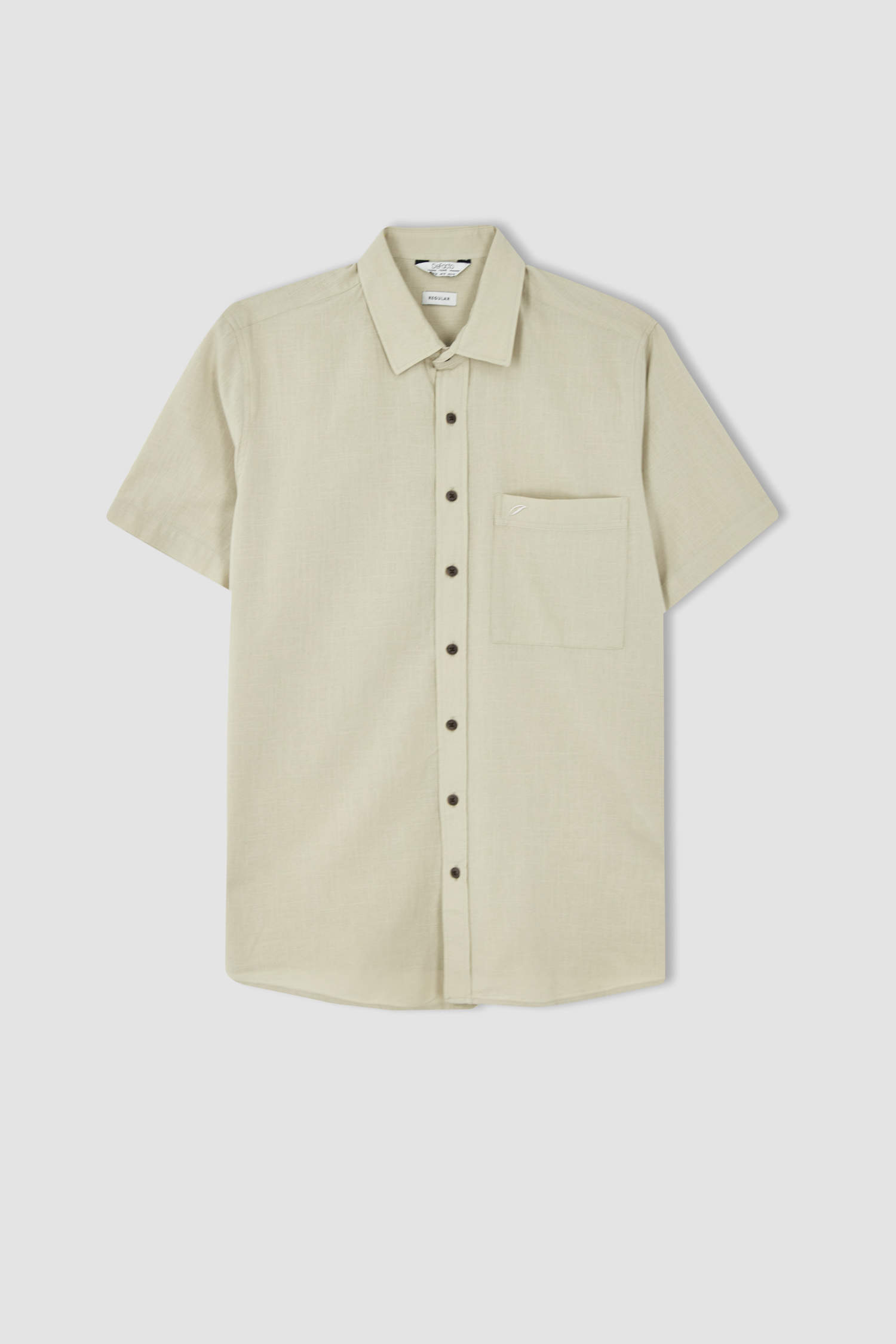 Ecru MAN Regular Fit Cotton Short Sleeve Shirt 2531452 | DeFacto