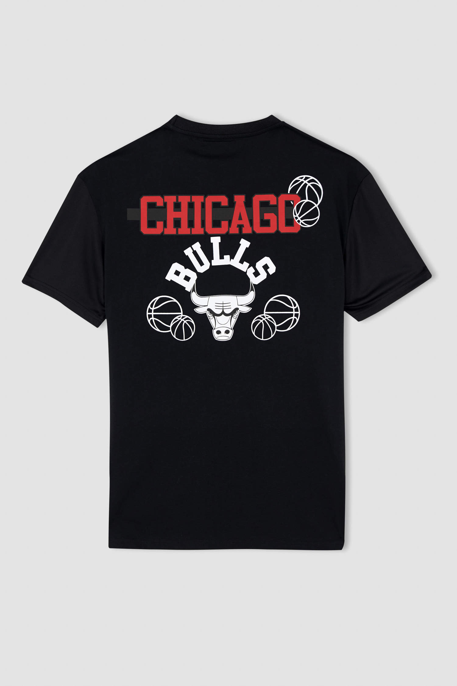 Defacto Fit NBA Chicago Bulls Regular Fit Bisiklet Yaka Tişört. 10