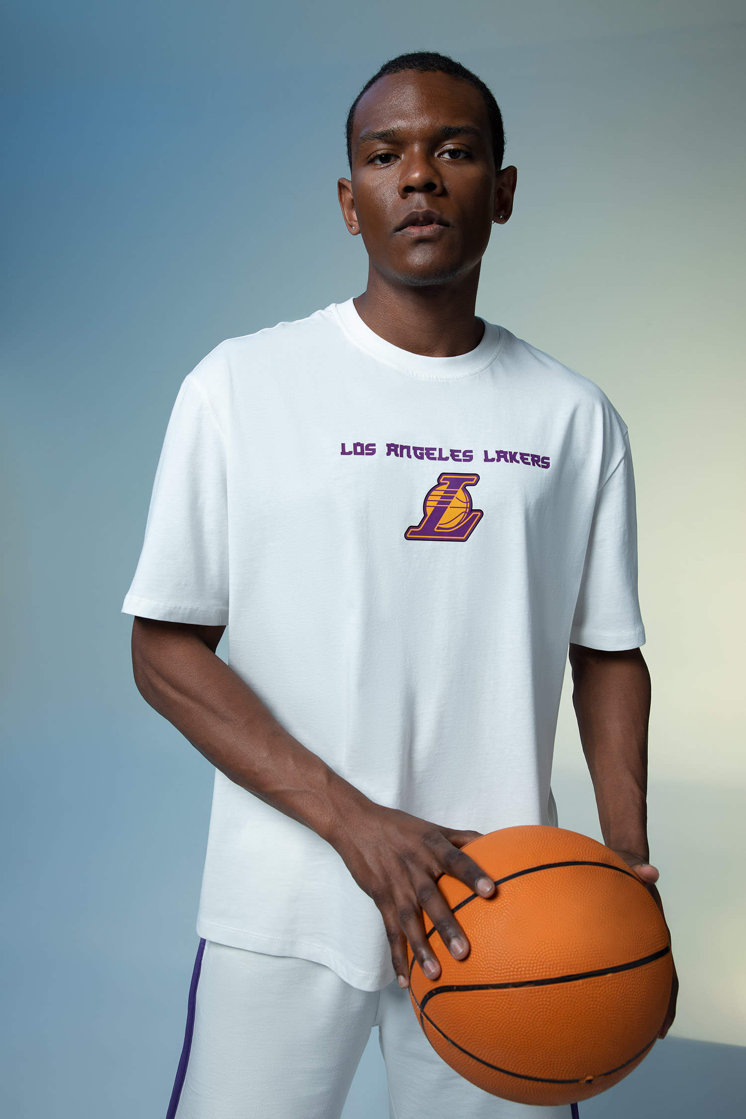 Defacto Fit NBA Los Angeles Lakers Pamuklu Penye Tişört. 9