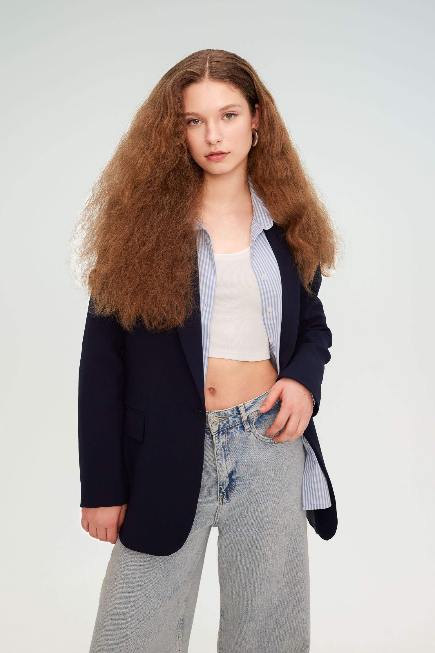 Veste Blazer Oversize avec Poches à rabat