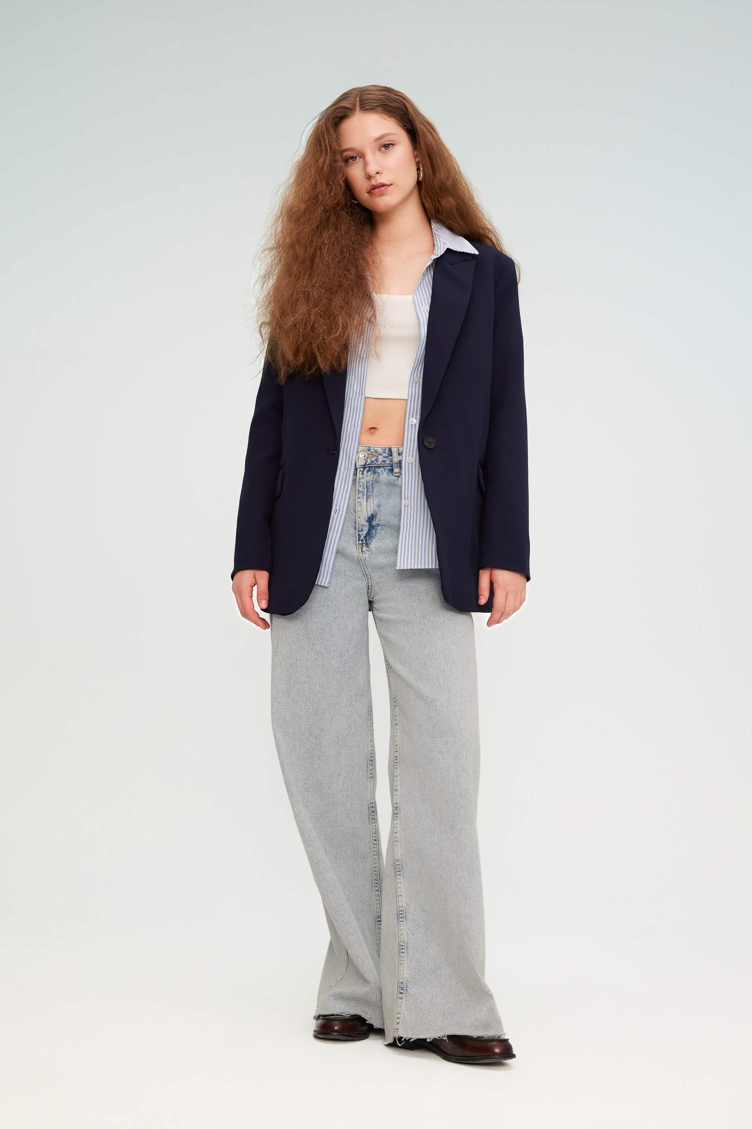 Veste Blazer Oversize avec Poches à rabat