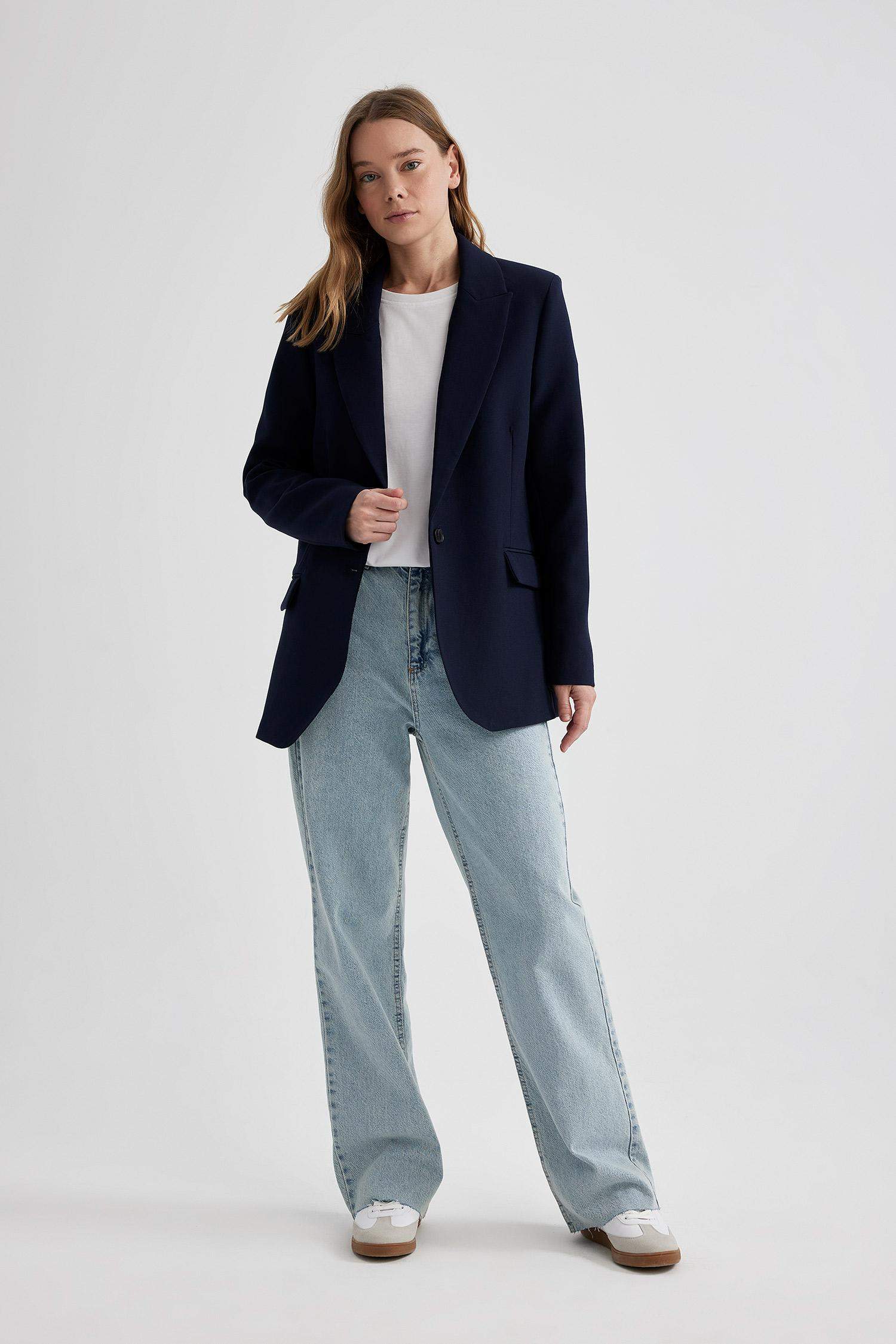 Veste Blazer Oversize avec Poches à rabat