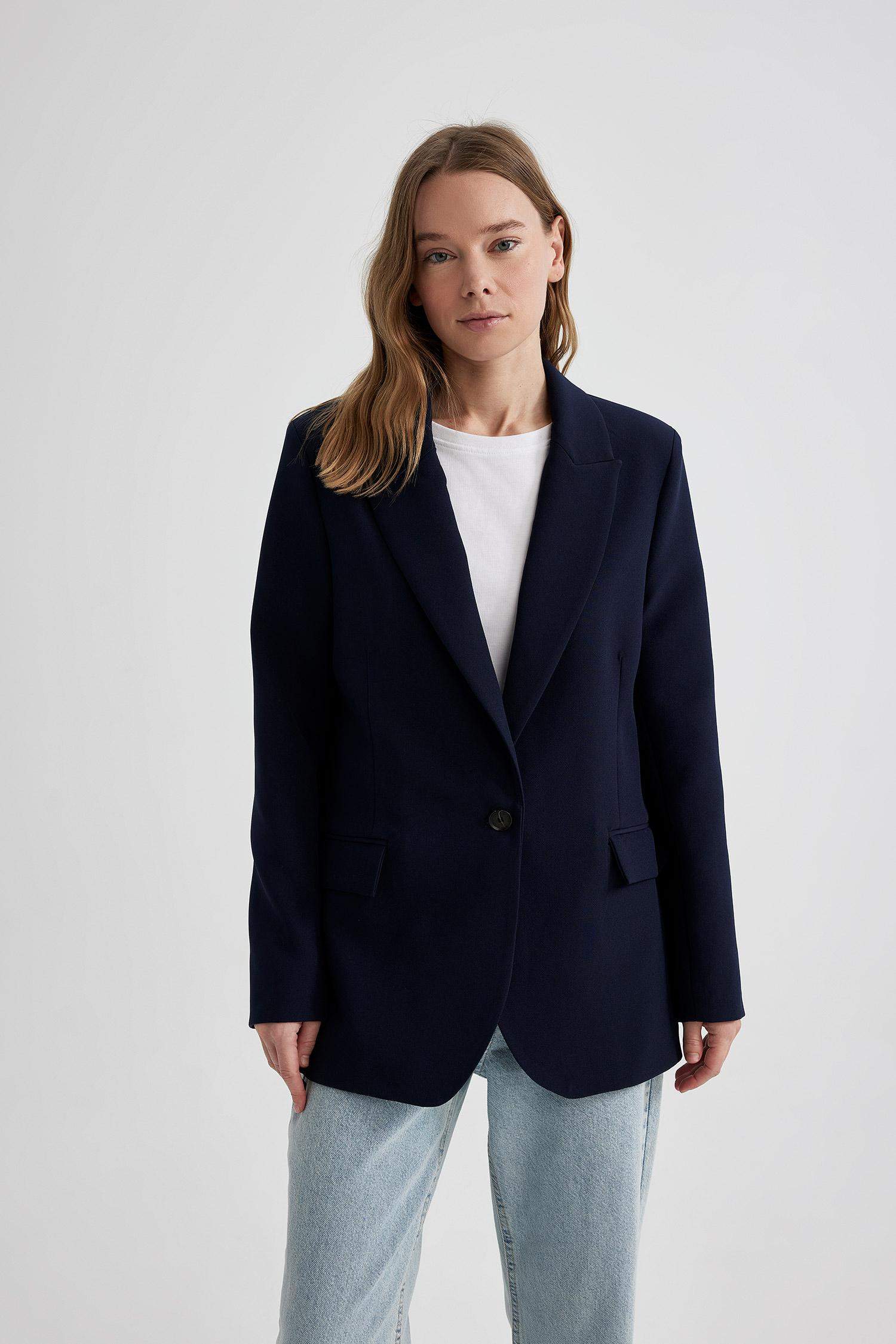Veste Blazer Oversize avec Poches à rabat