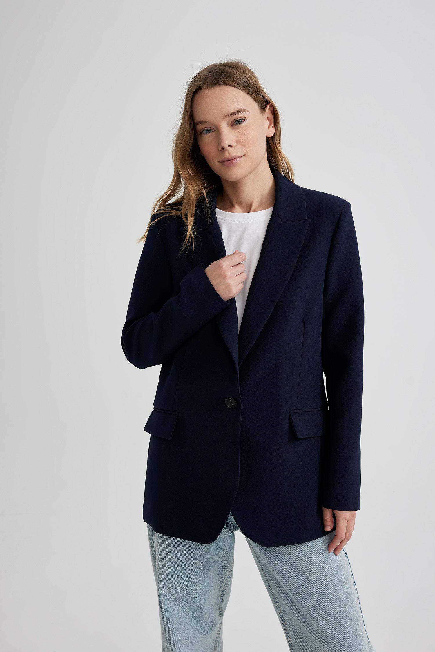 Veste Blazer Oversize avec Poches à rabat