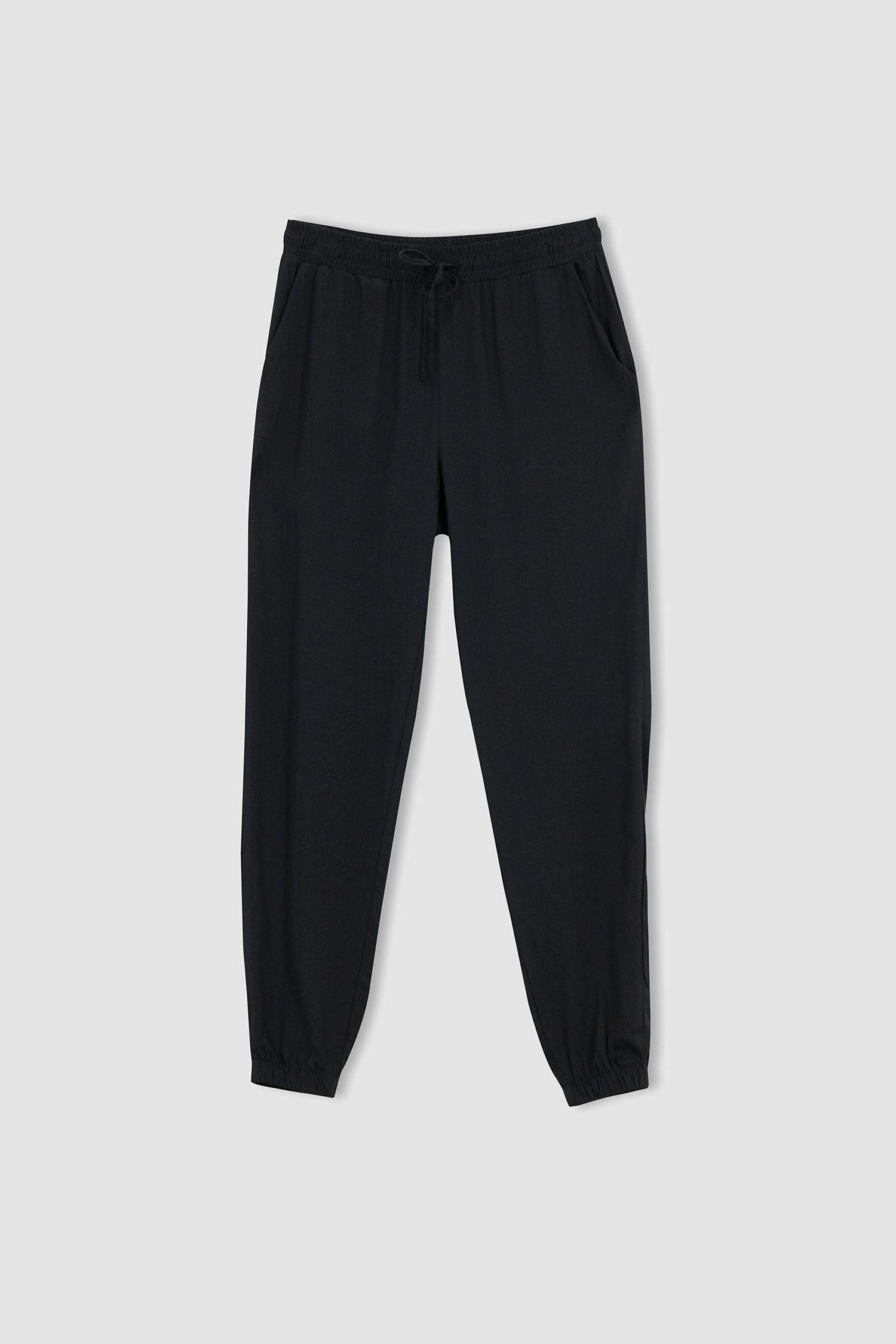 Black WOMEN Jogger Viscose Trousers 2775838 | DeFacto