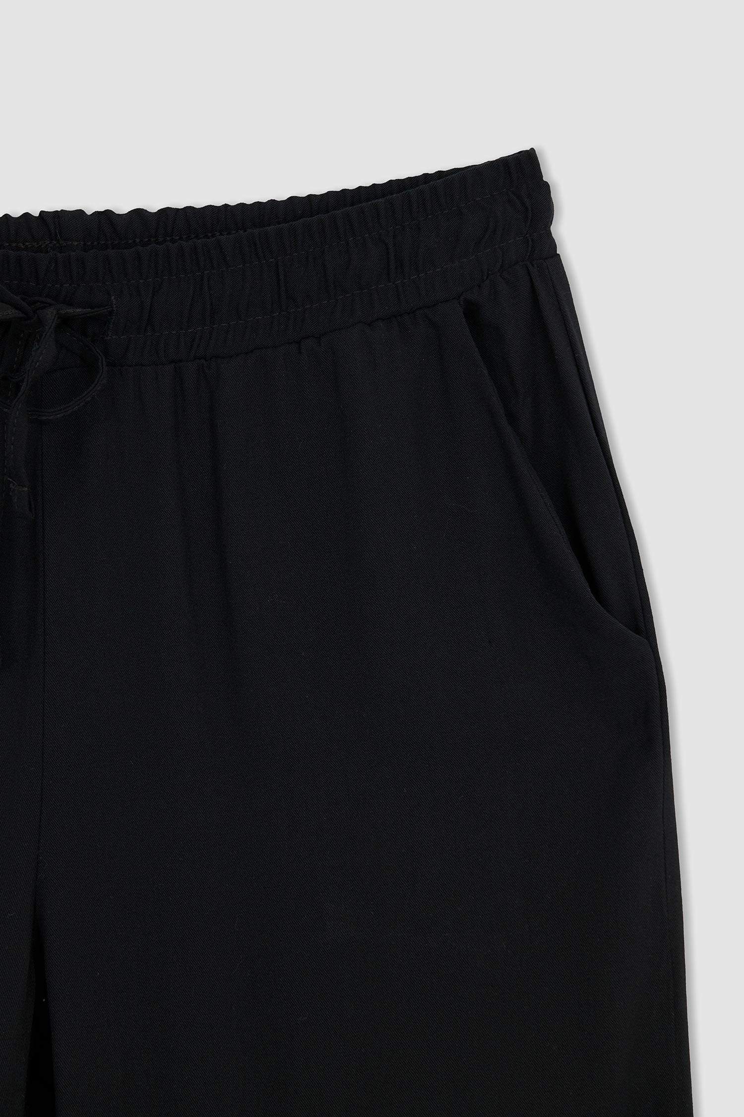 Black WOMEN Jogger Viscose Trousers 2775838 DeFacto