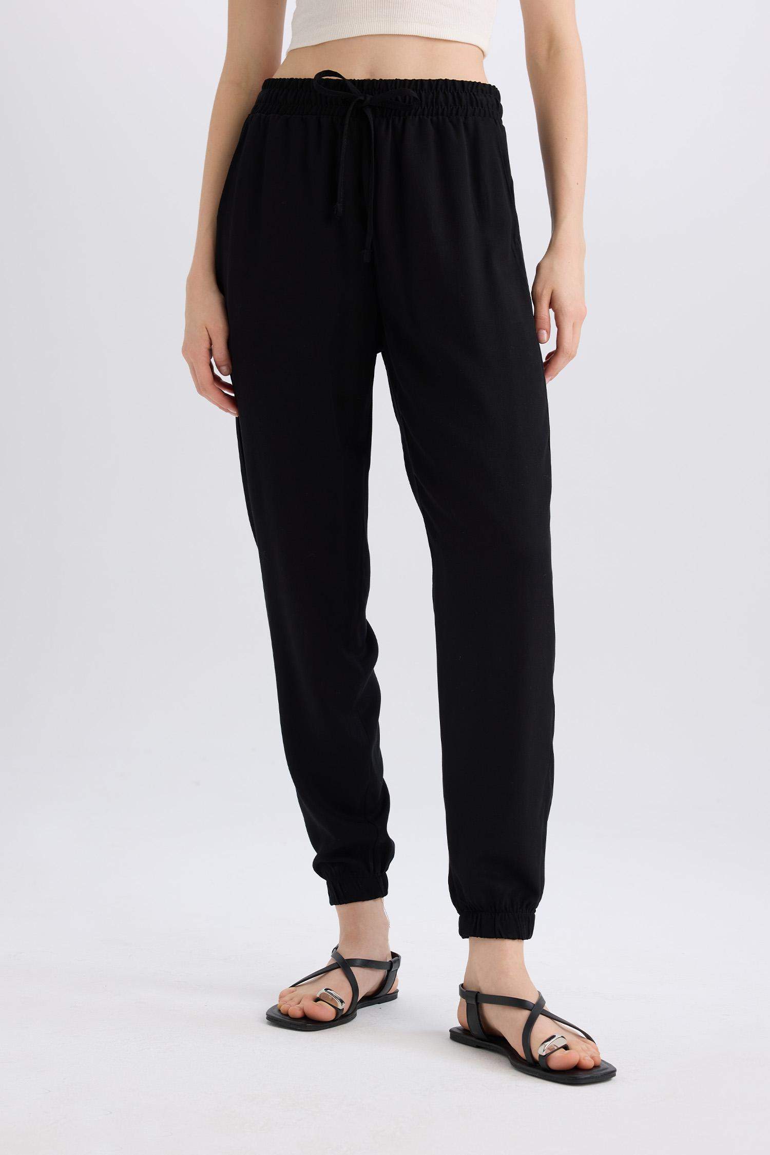 Jogger Normal Waist Ankle Length Viscose Trousers