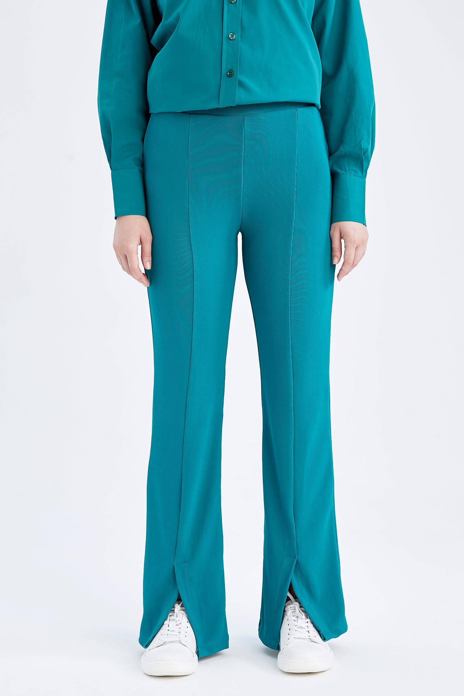 Ottoman Trousers with Flared Leg Slits