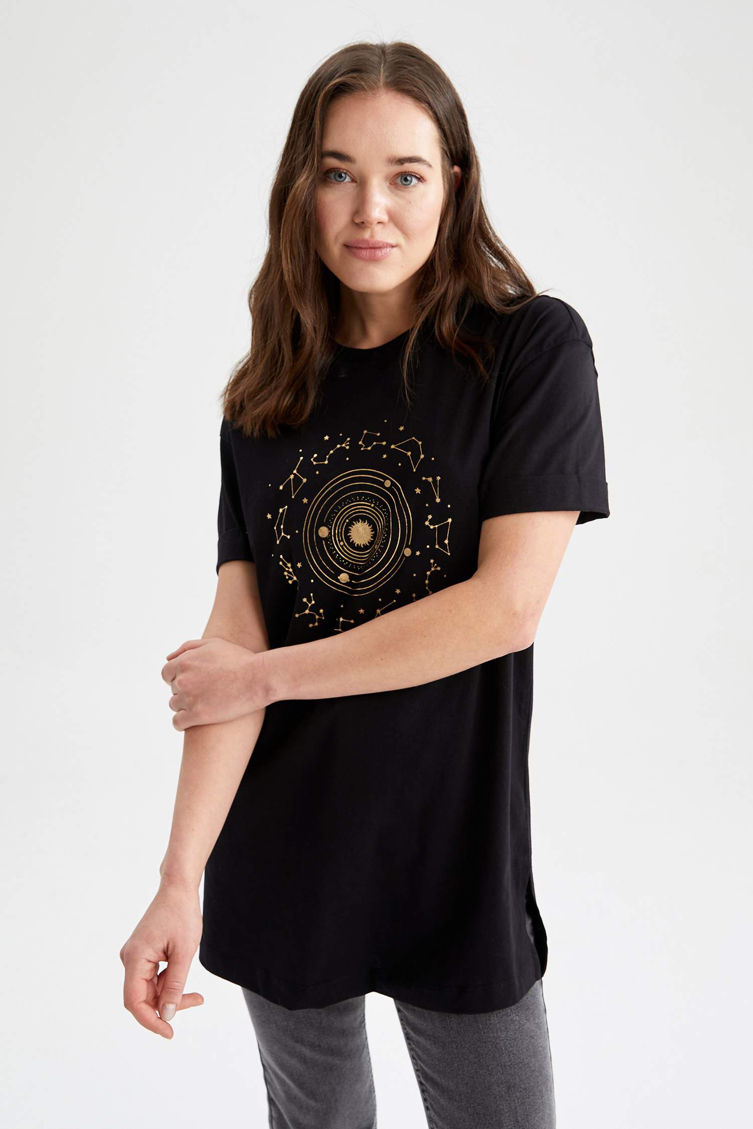 crew neck tunic t shirt