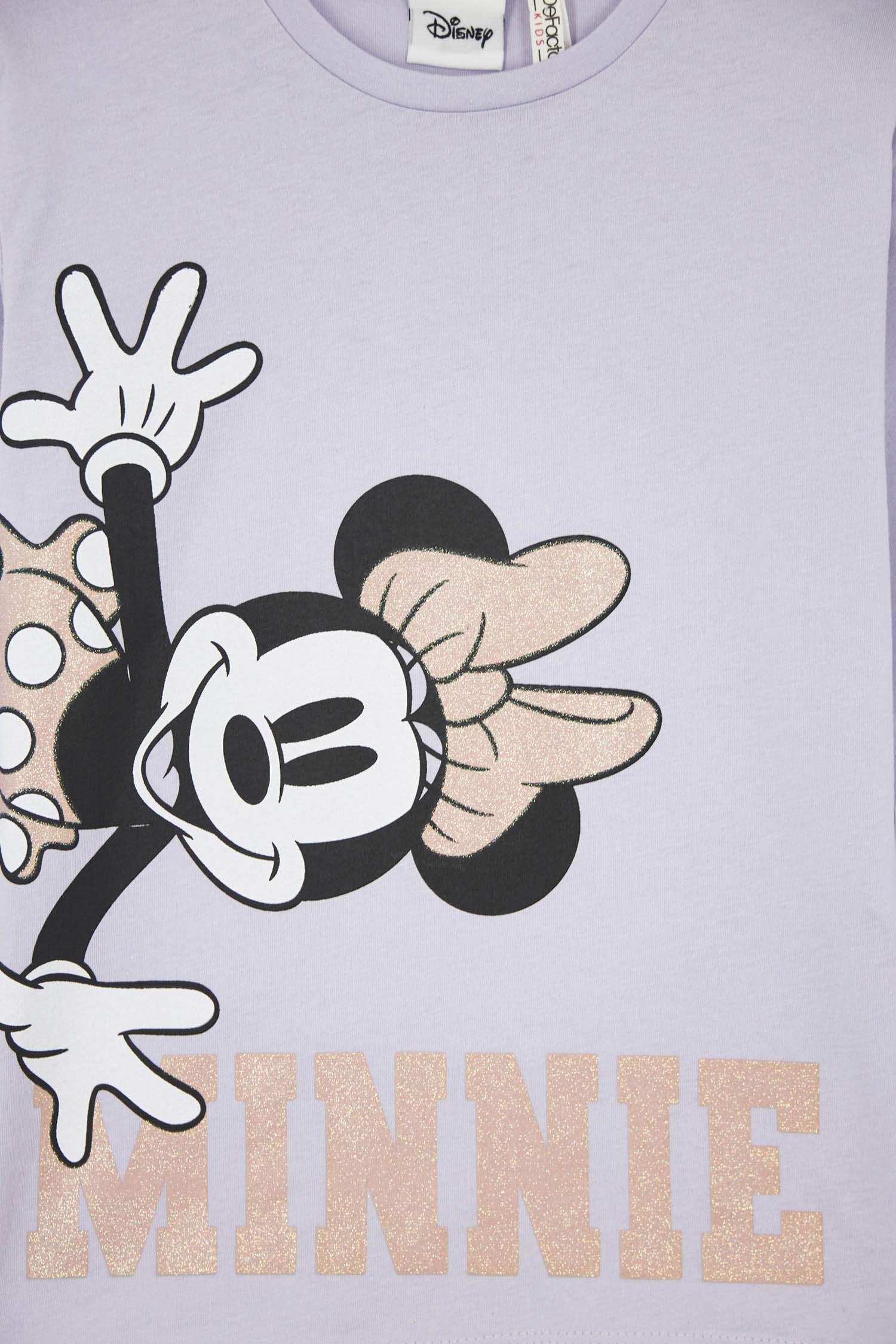 Girl Long Sleeve Minnie Mouse Print T-Shirt