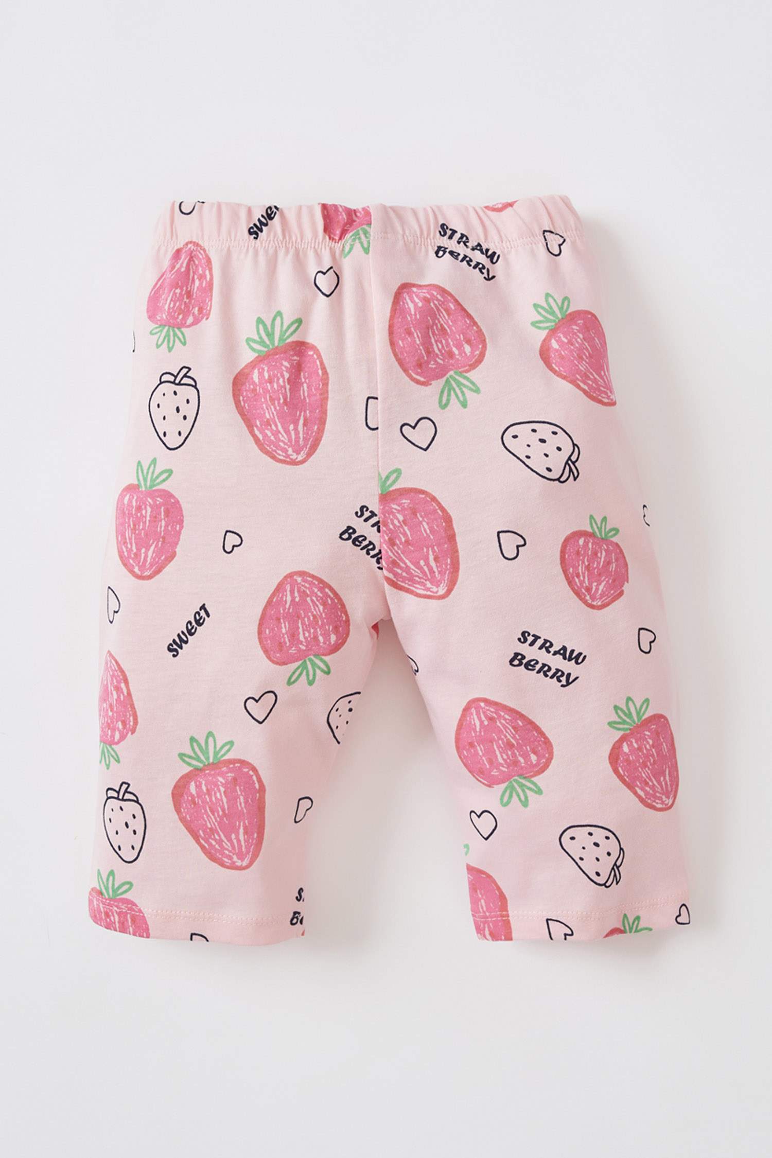 Short Sleeve Strawberry Printed Pyjama Set