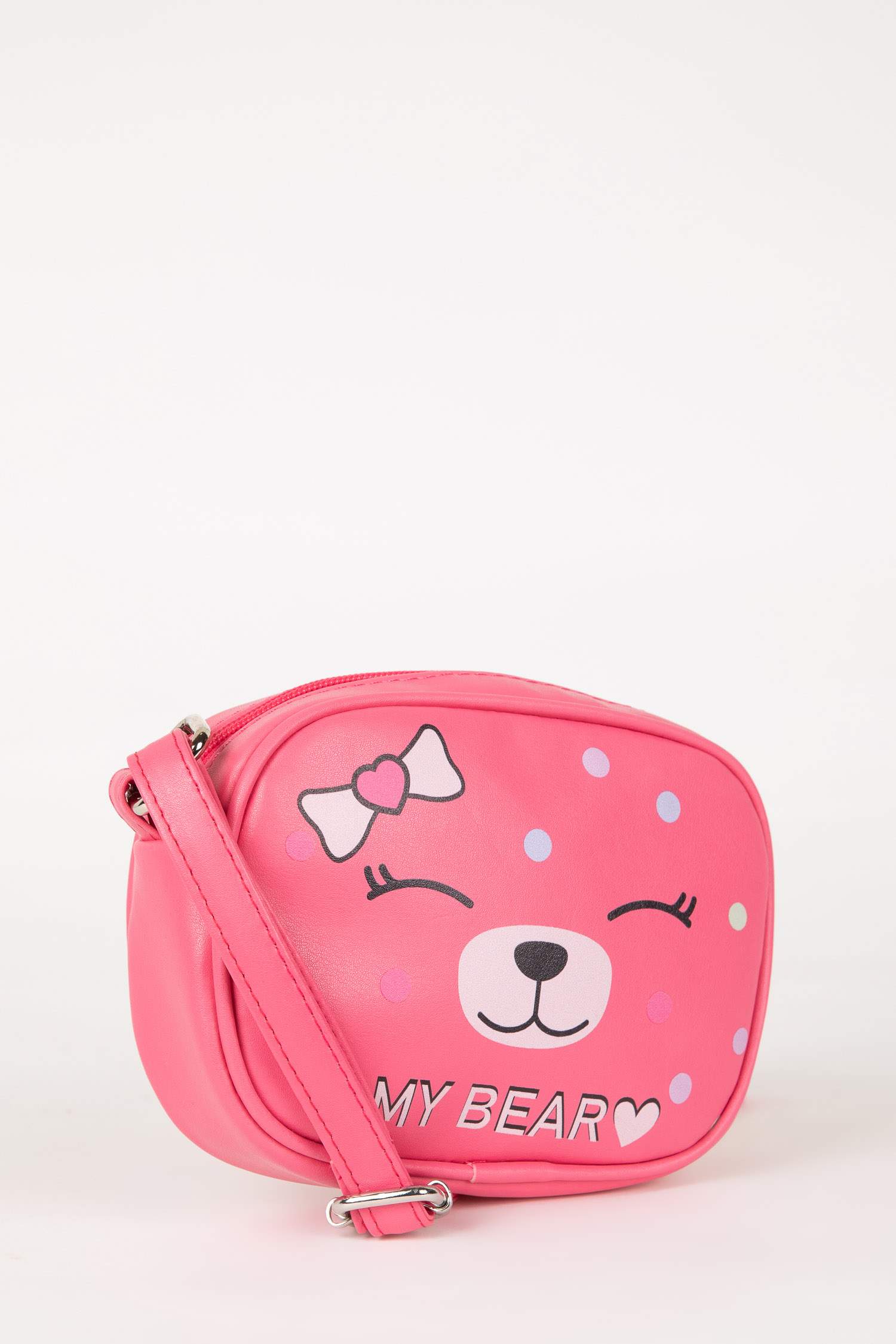 Girl Teddy Bear Patterned Shoulder Bag