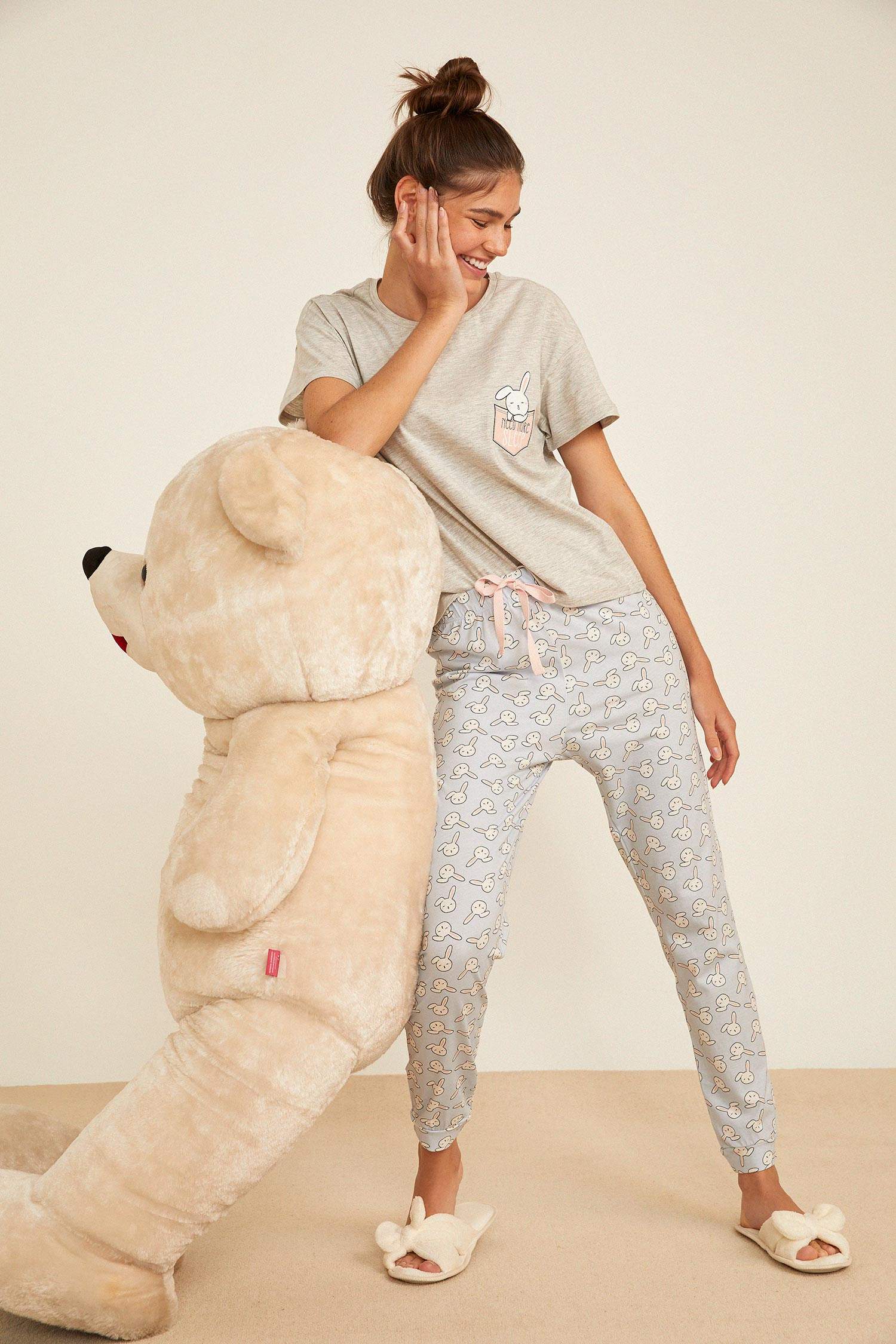 Ensemble de pyjama en coton à manches courtes et coupe régulière Fall in Love