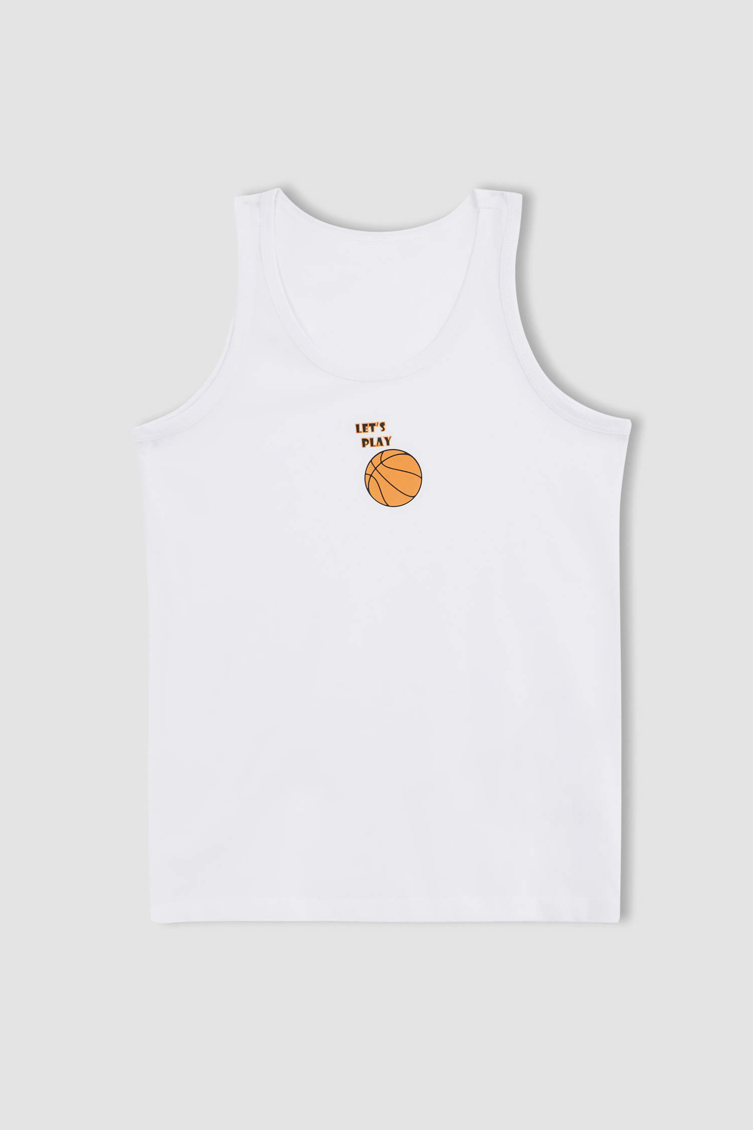 Defacto Erkek Çocuk Regular Fit Basketbol Topu Desenli Pamuklu 2'li Atlet. 2
