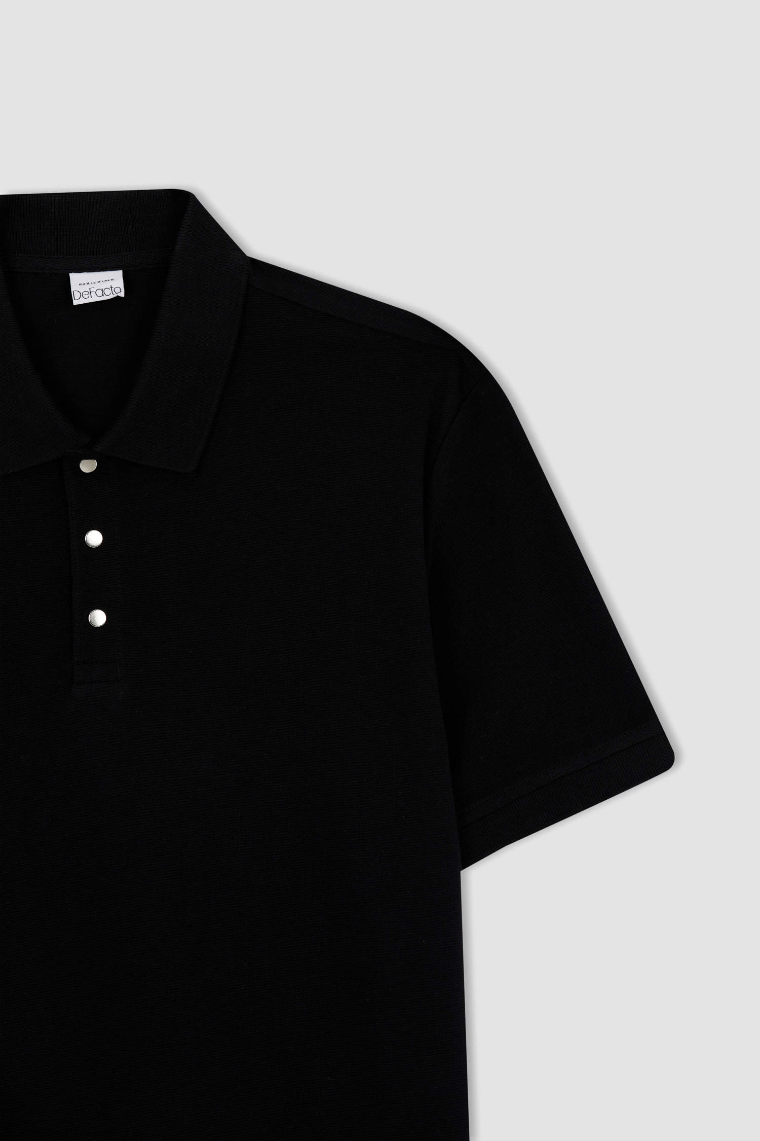 Black MEN Regular Fit Polo T-Shirt 2631673 | DeFacto