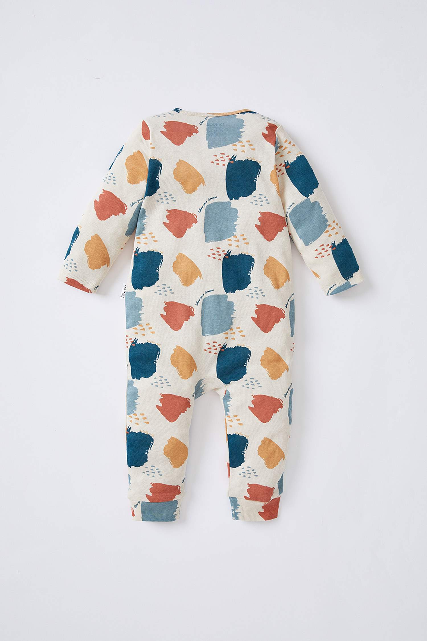 Baby Boy Patterned Newborn Long Sleeve Organic Cotton Rompers