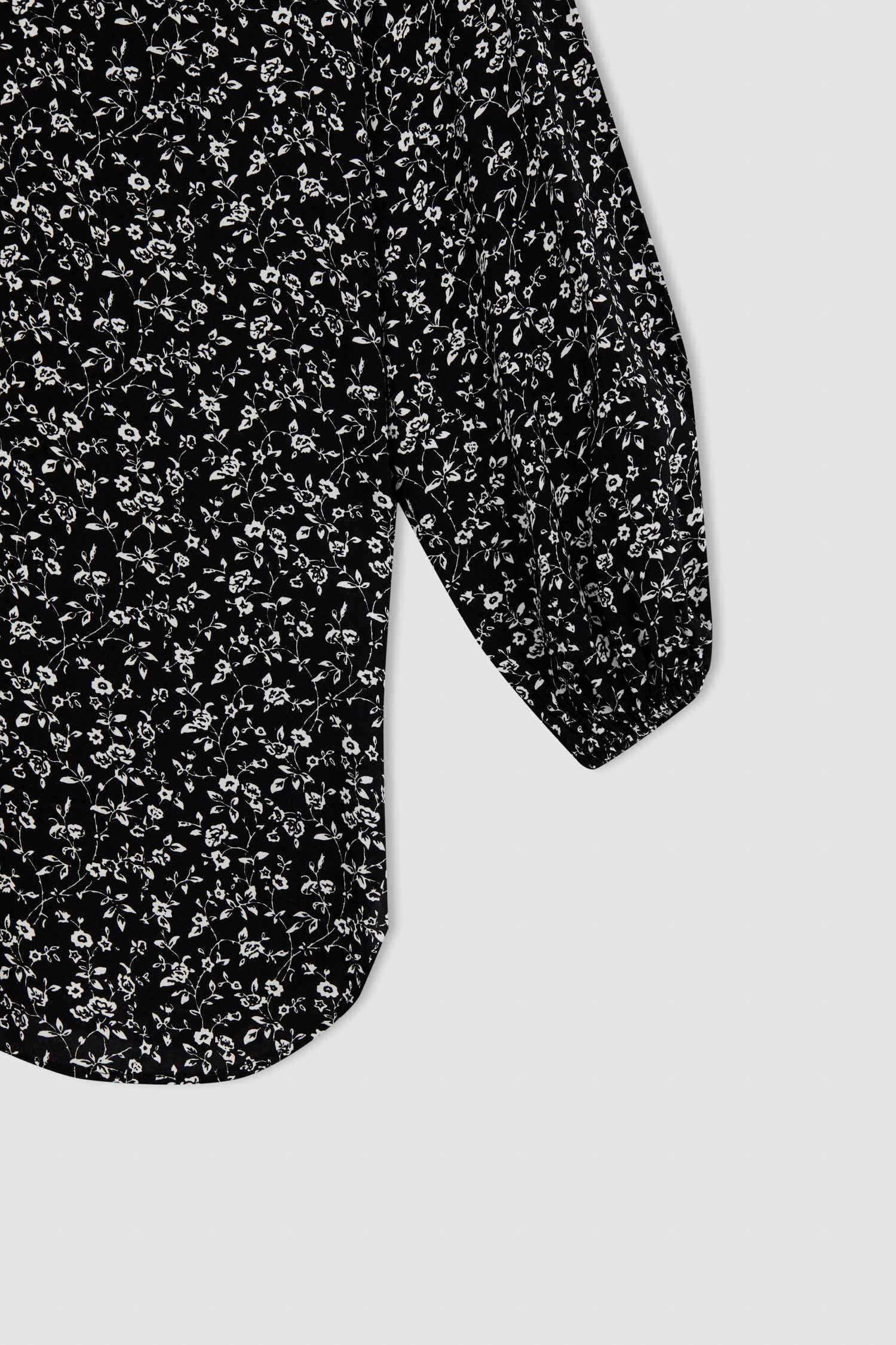 تونيك قميص فسكوز بقصة مريحة منقوش