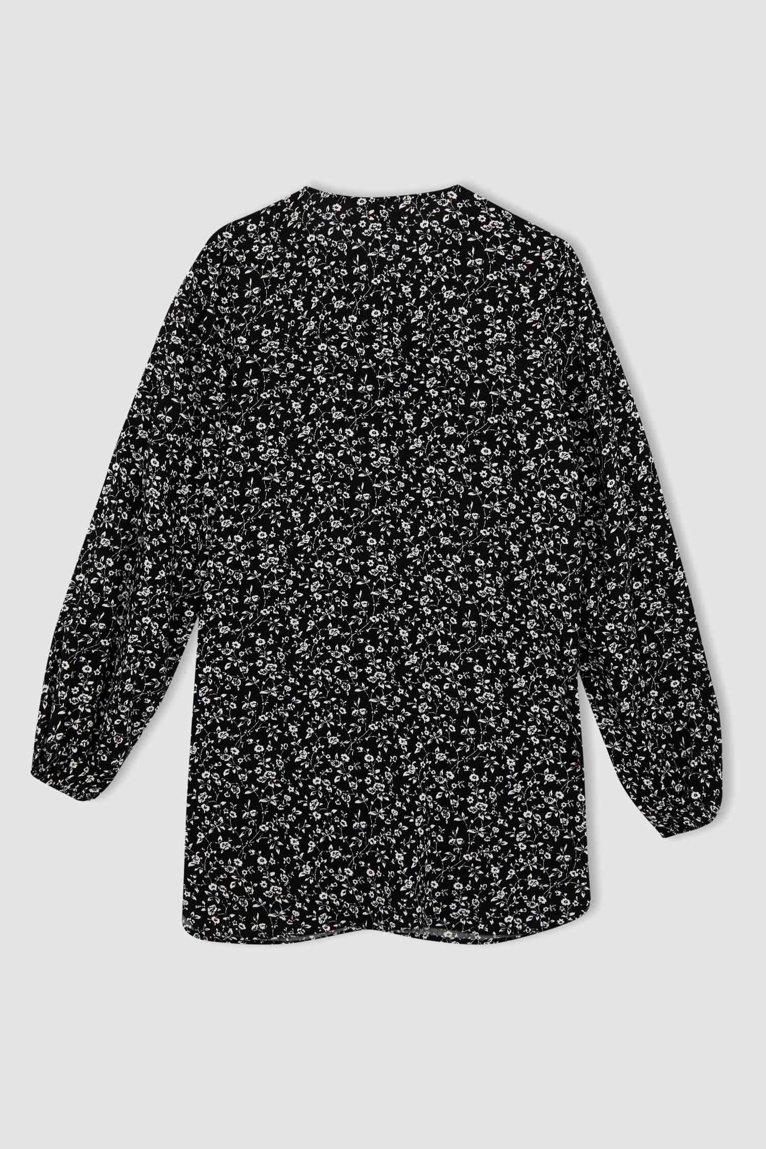 تونيك قميص فسكوز بقصة مريحة منقوش