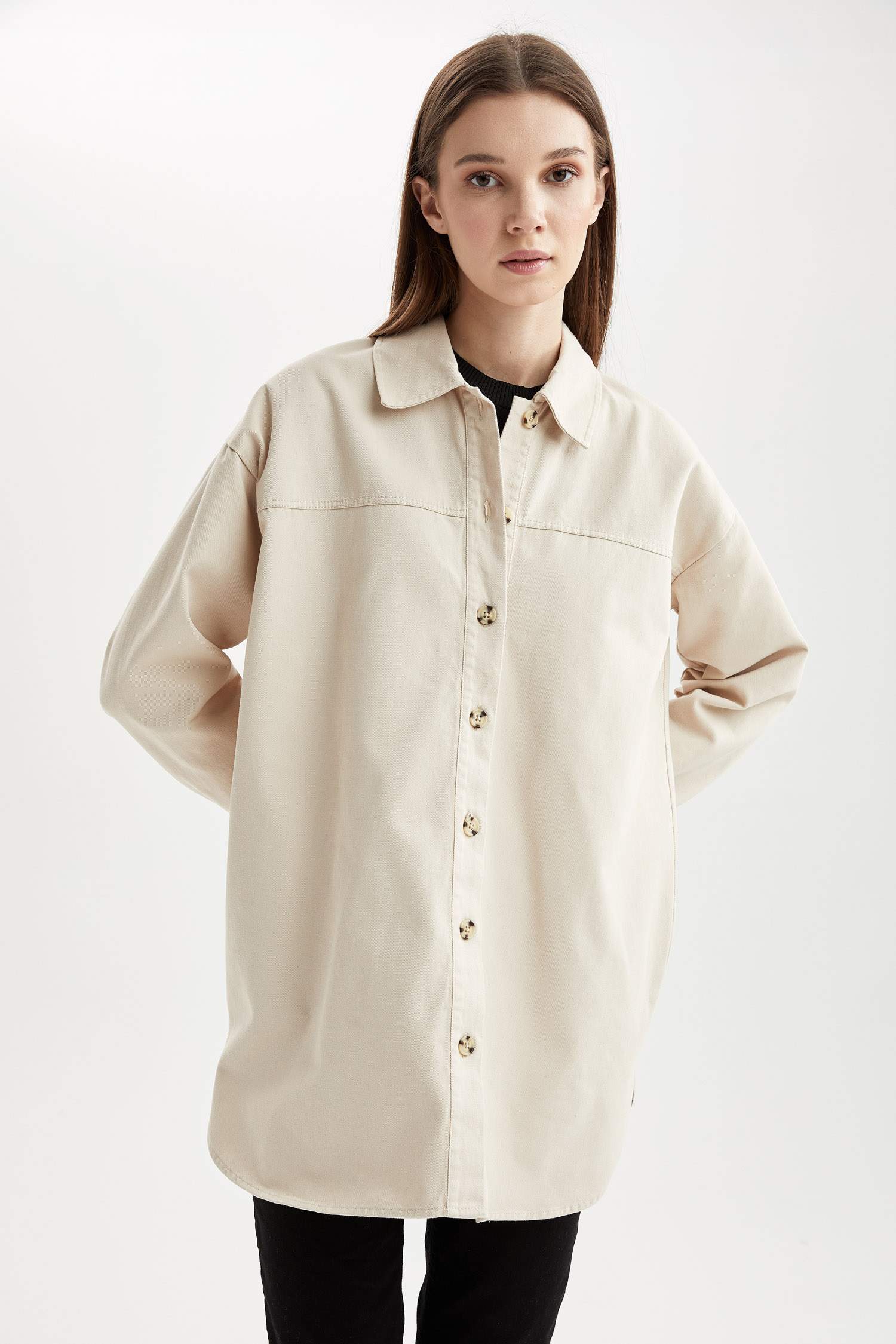 Regular Fit Basic Gömlek %100 Pamuk Tunik