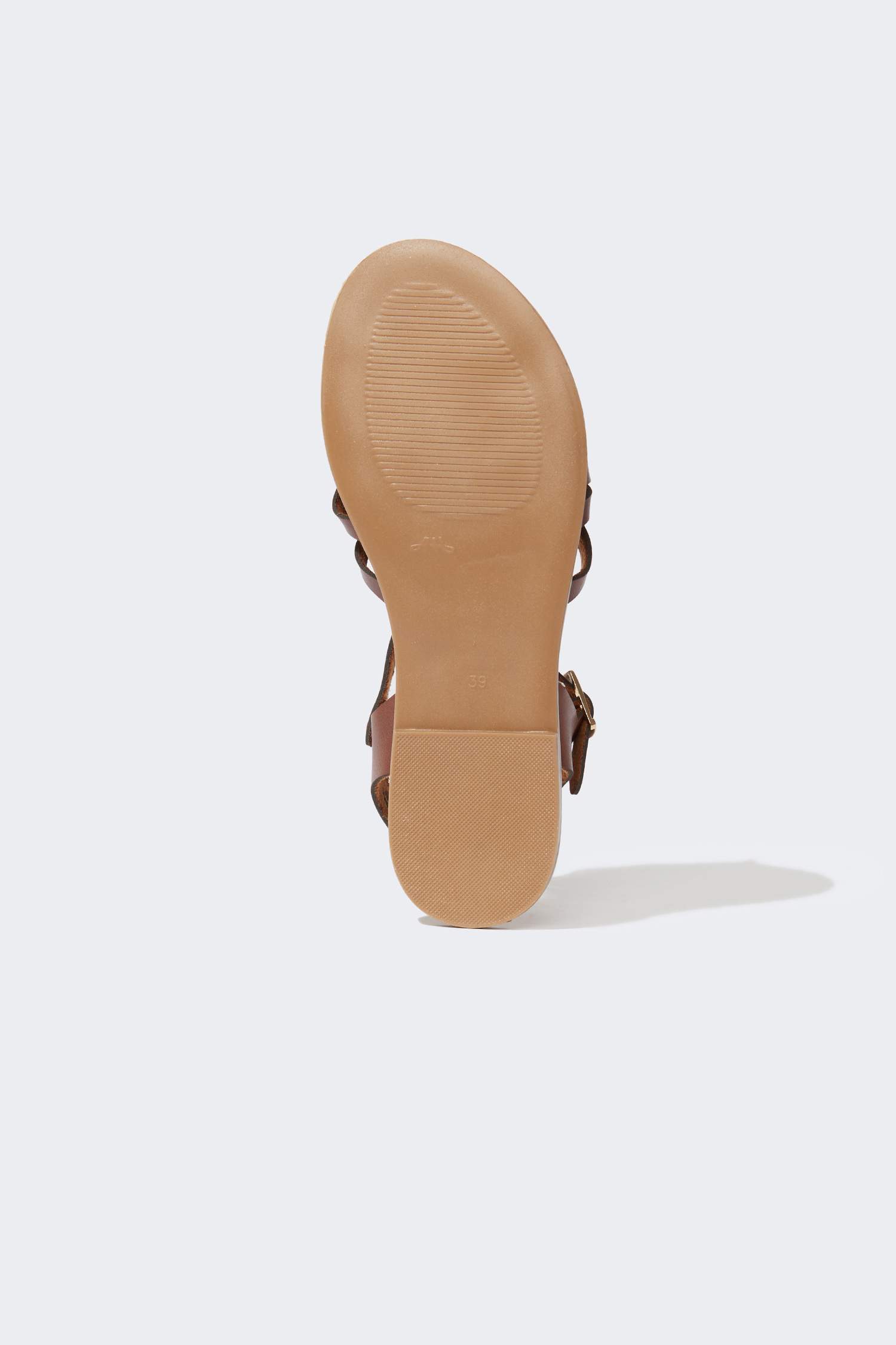 Әйелдерге қос жолақ полиуретан жалпақ табан сандалдар