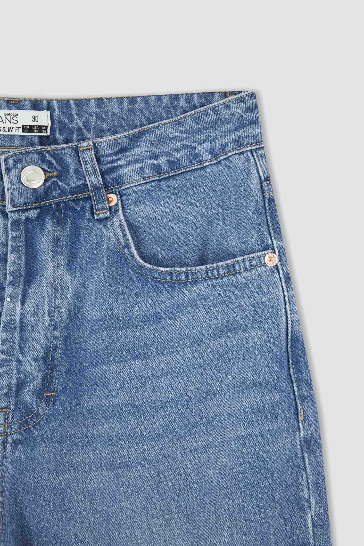 Defacto 90's Slim Fit Nomal Bel Sürdürülebilir Jean pantolon. 8