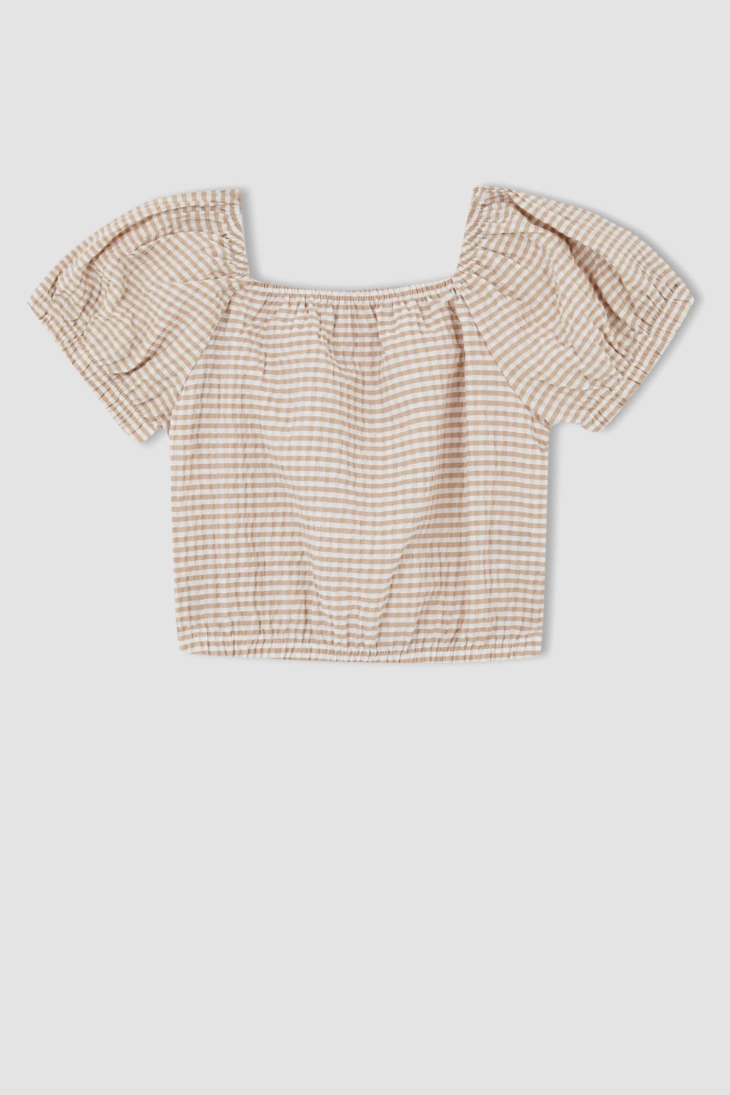 Комплект: Блуза и юбка в клетку виши для девочек