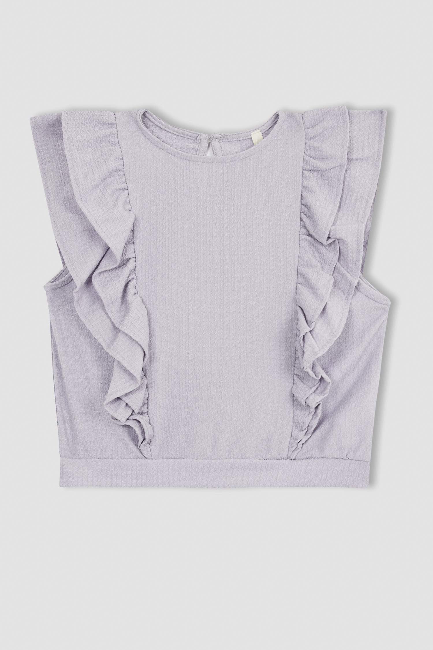 Girl Sleeveless Frill Detail Crop Top & Culottes