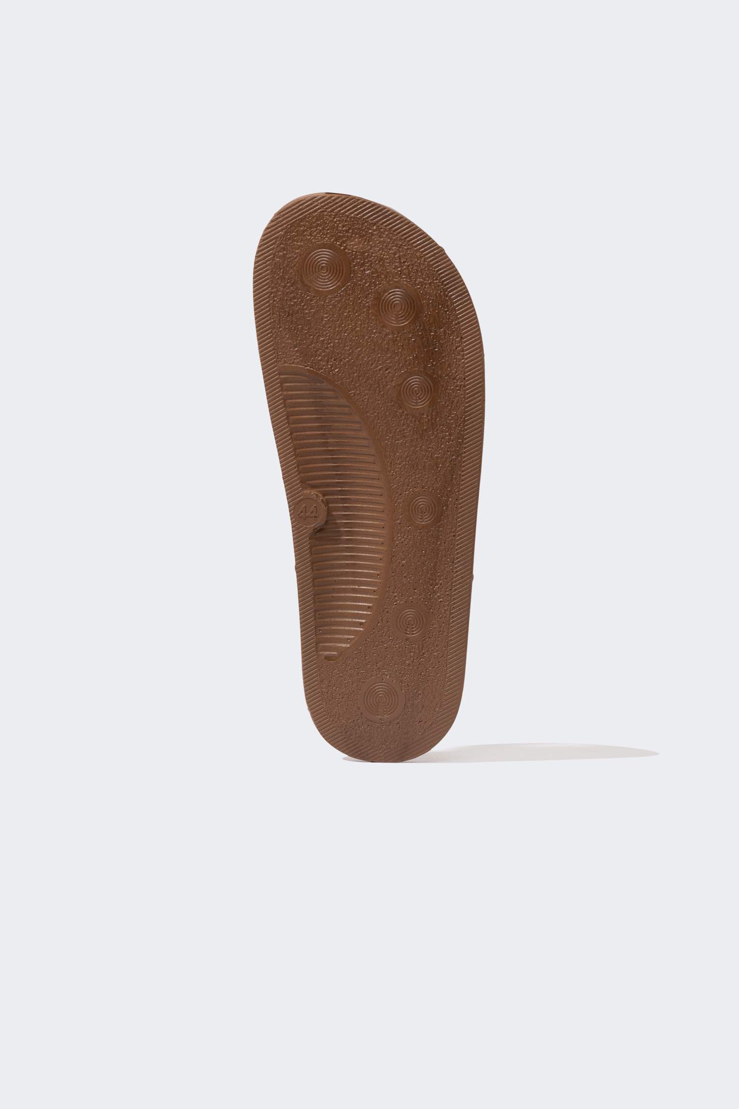 Men Flat Sole Single Band Faux Leather Slippers