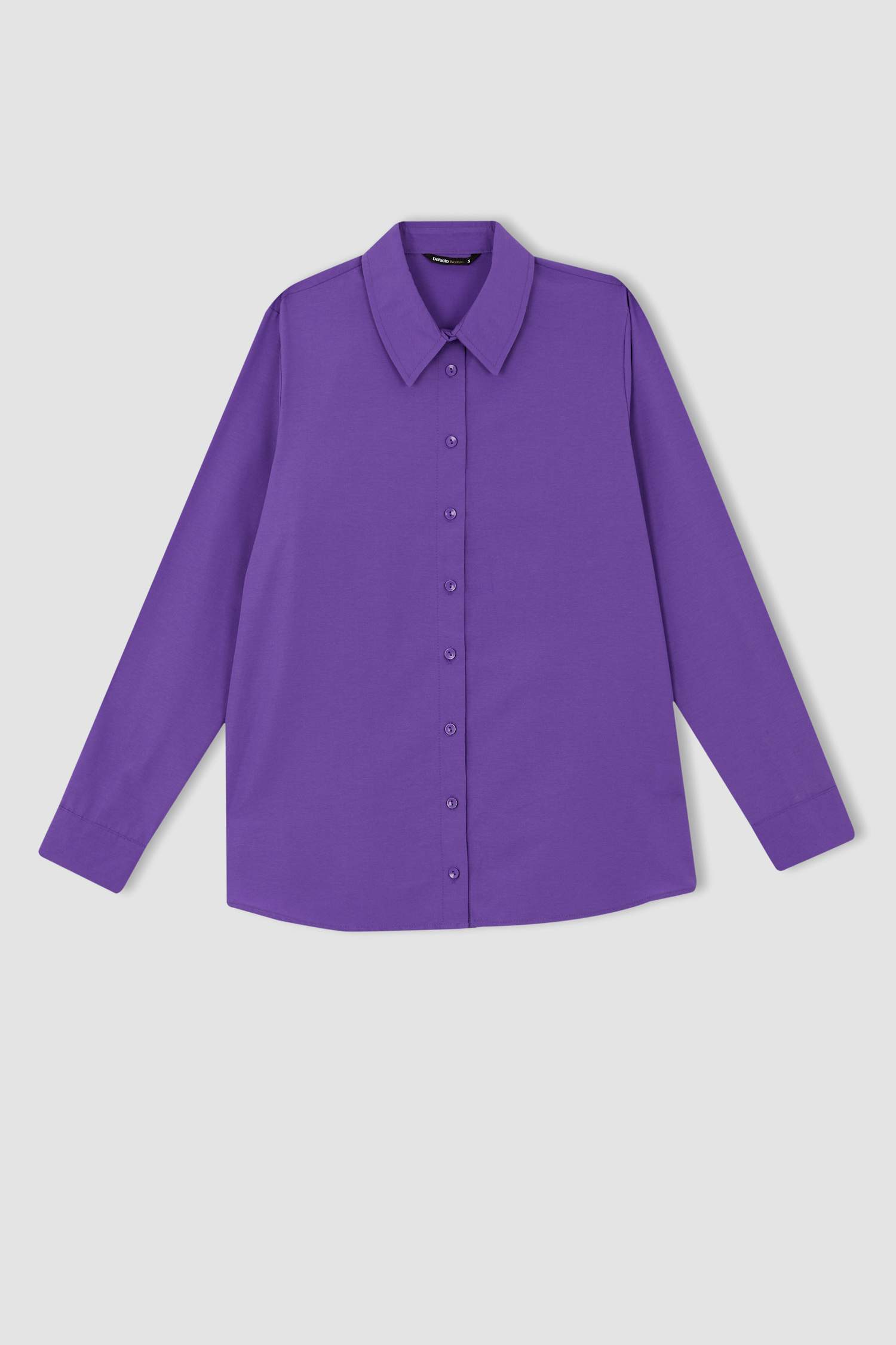 Oversize Fit Shirt Collar Poplin Long Sleeve Shirt