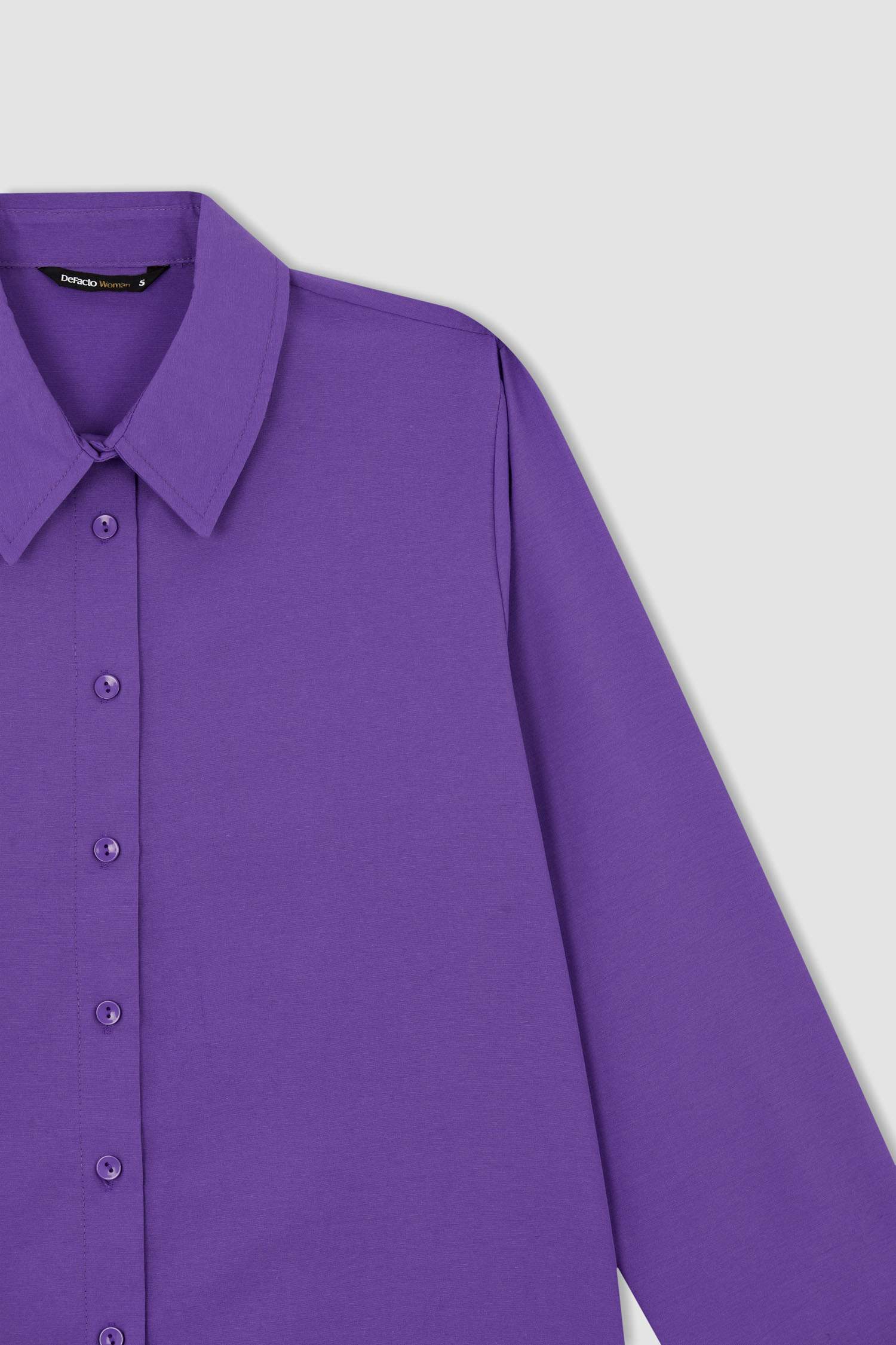 Oversize Fit Shirt Collar Poplin Long Sleeve Shirt