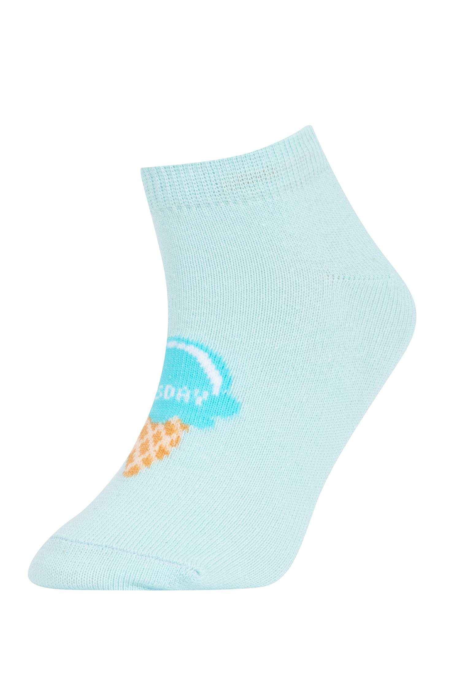 شرابات بناتي قطن قصير ملون - 7 قطع