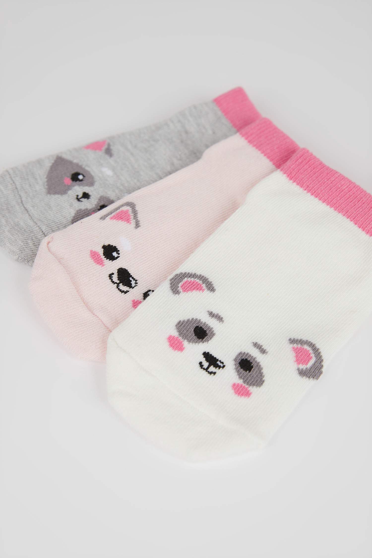 Girls' Cotton 3 Pack Short Socks