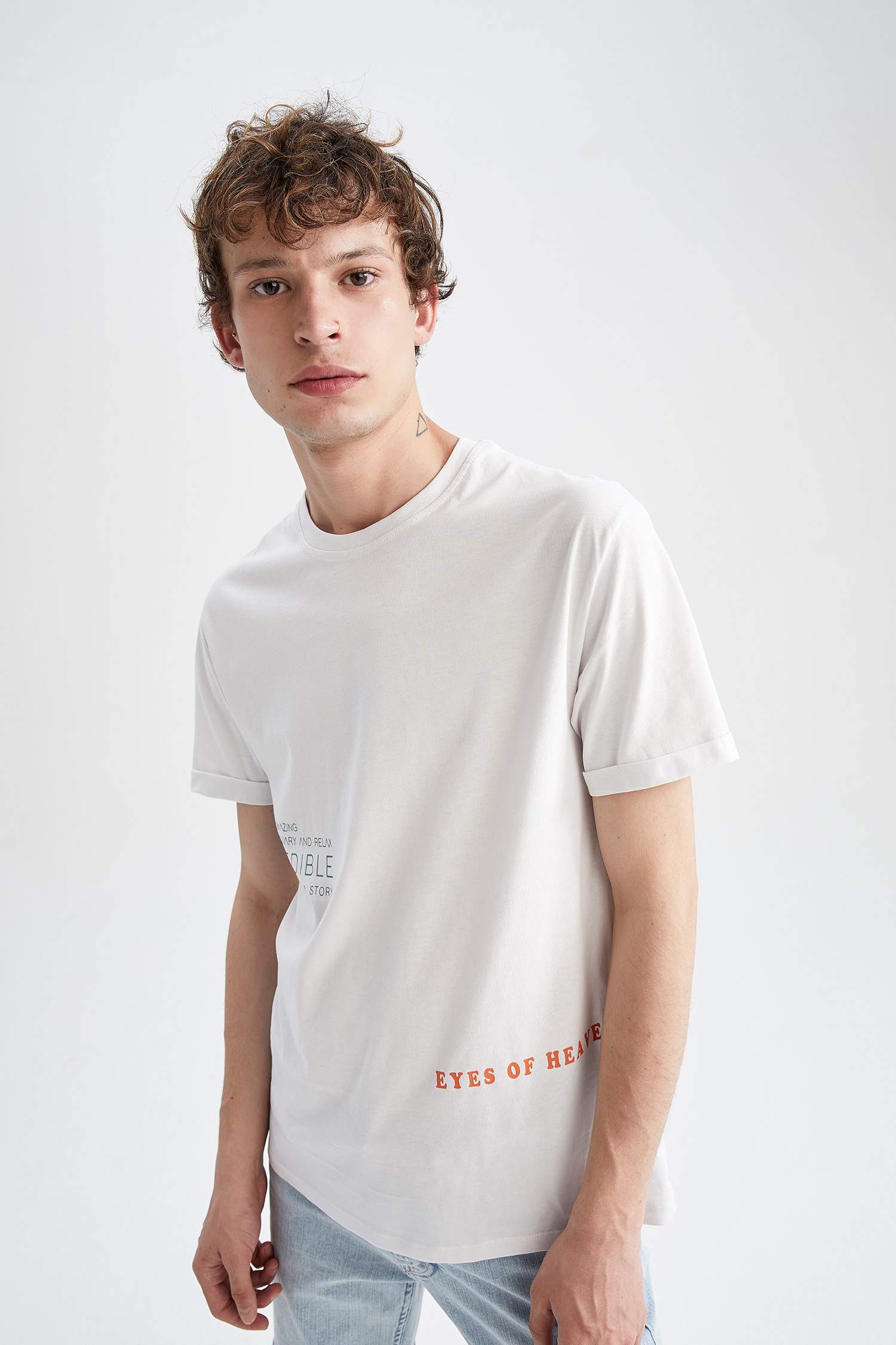 Regular Fit Bisiklet Yaka Pamuklu Penye Tişört