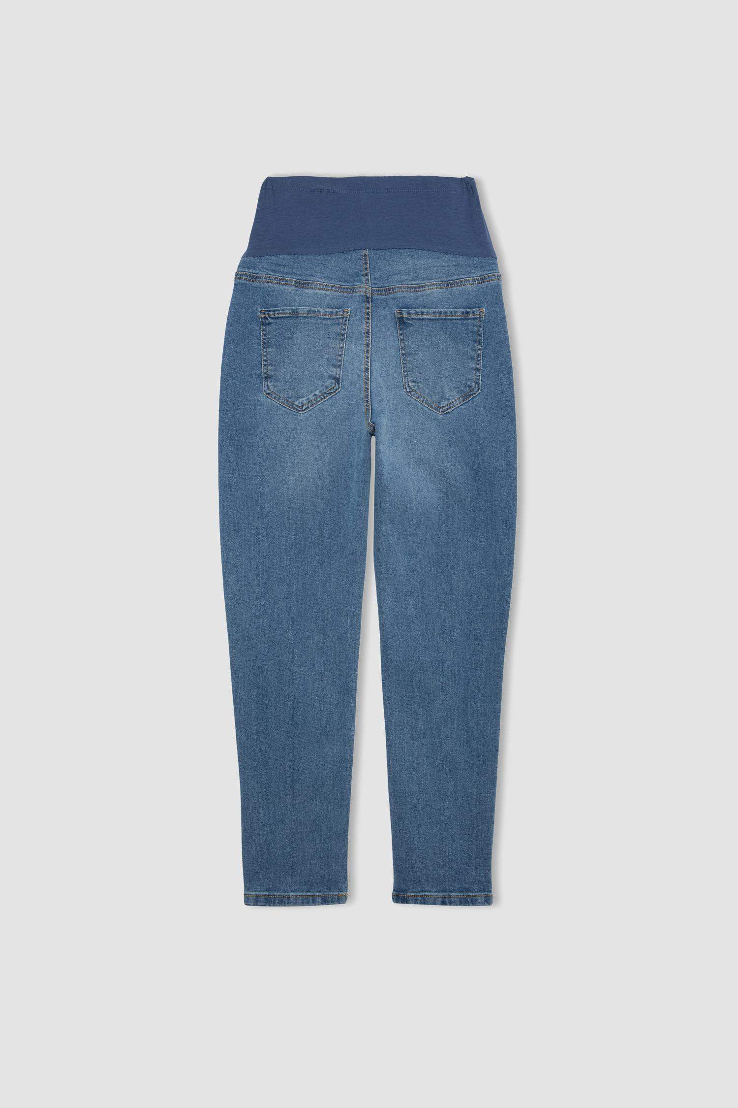 Boyfriend Yüksek Bel Yırtık Detaylı Hamile Jean Pantolonu