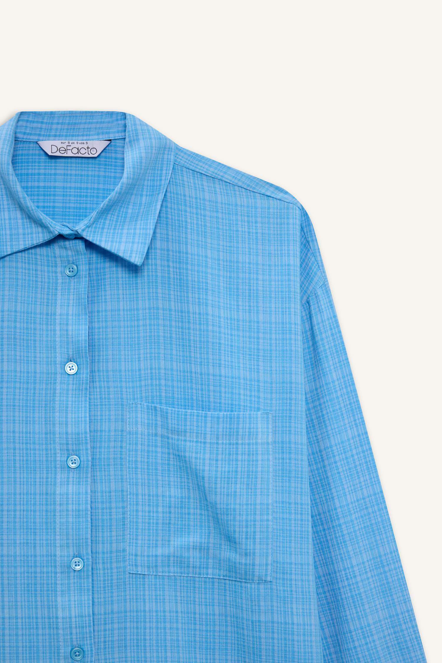 Oversize Fit Shirt Collar Long Sleeve Shirt