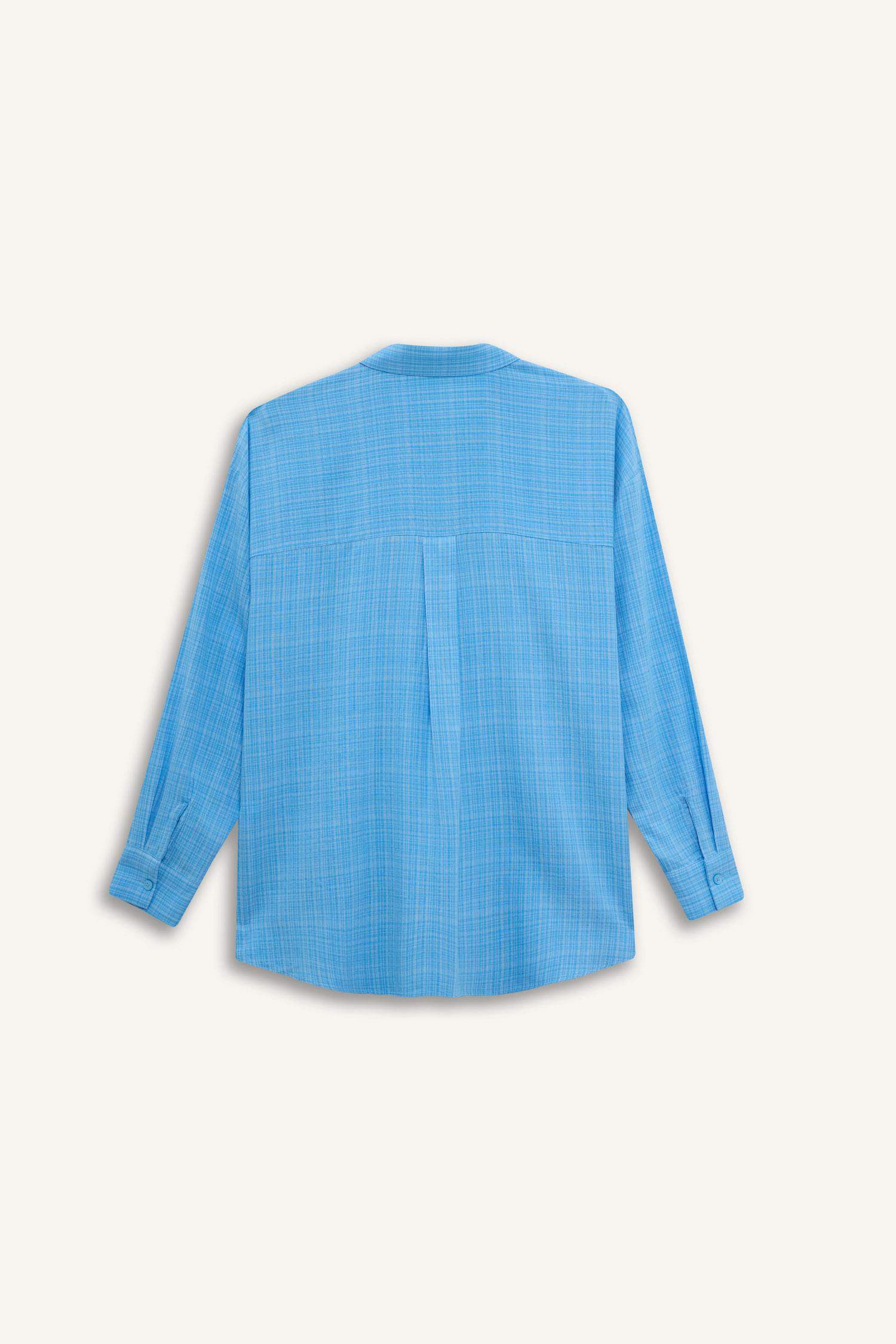 Oversize Fit Shirt Collar Long Sleeve Shirt