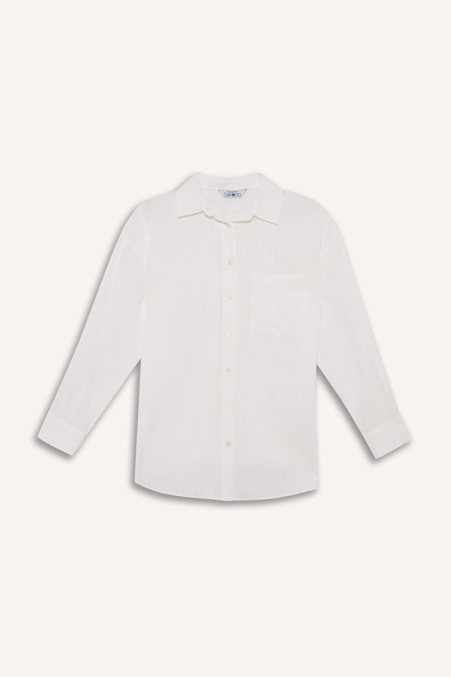 Oversize Geniş Kalıp Uzun Kollu Gömlek