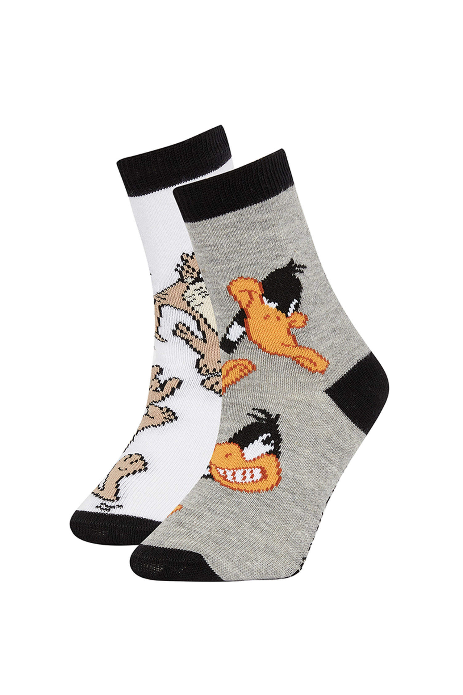 Defacto Erkek Çocuk Looney Tunes Lisanslı Pamuklu 2'li Uzun Çorap. 1