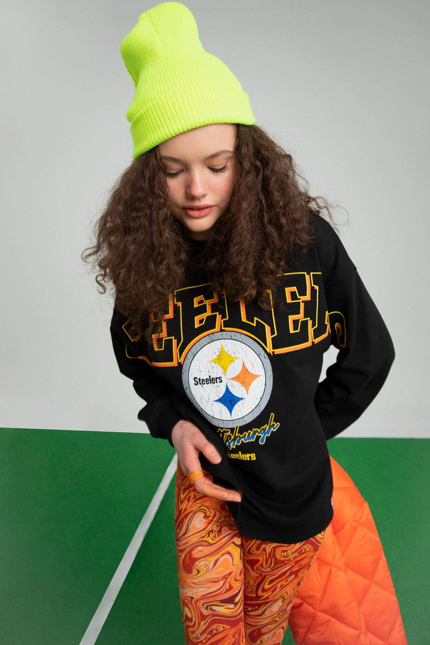 Defacto Coool Oversize Fit NFL Pittsburgh Steelers Lisanslı Sweatshirt. 3