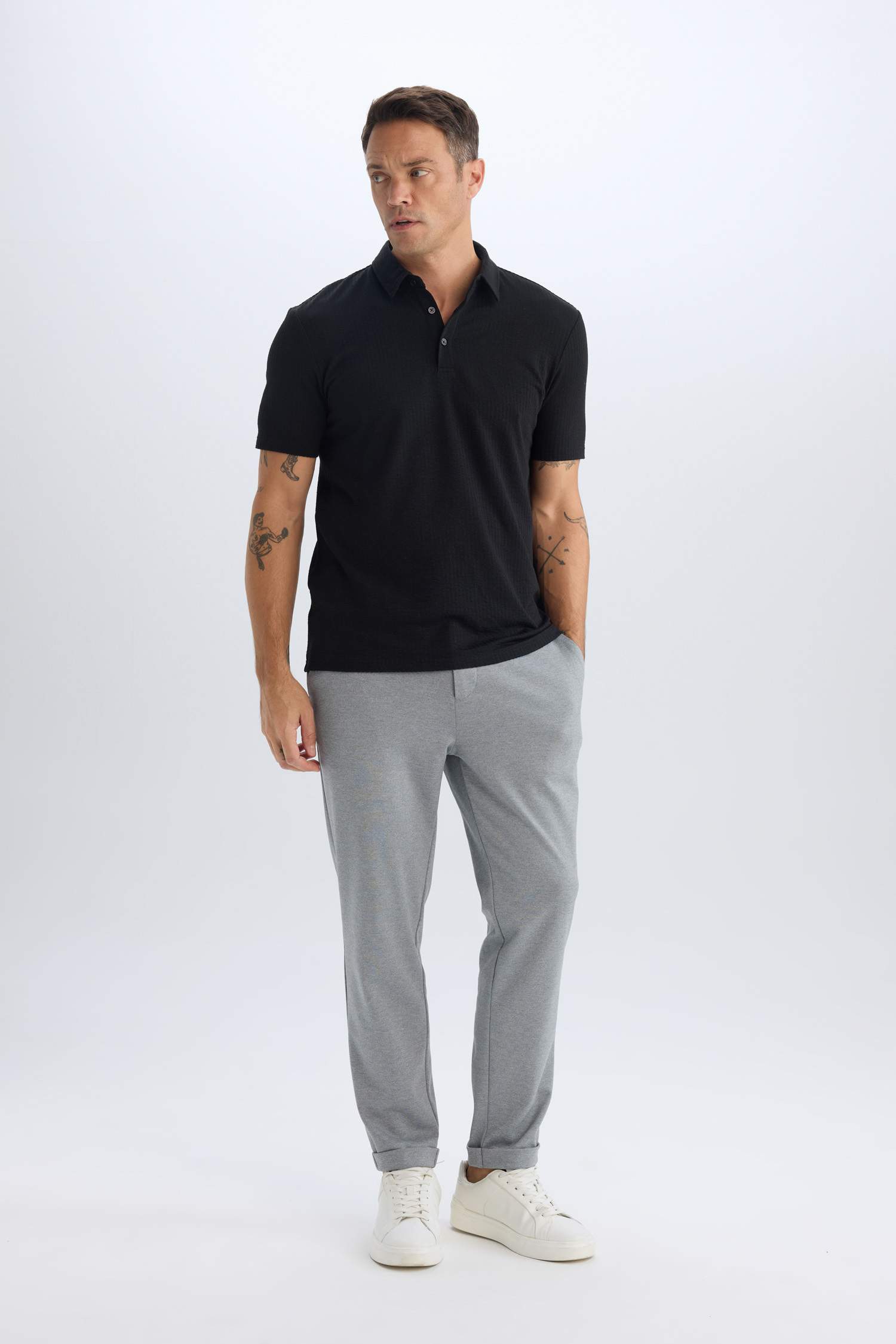 تيشيرت بولو نص ردن سليم فيت