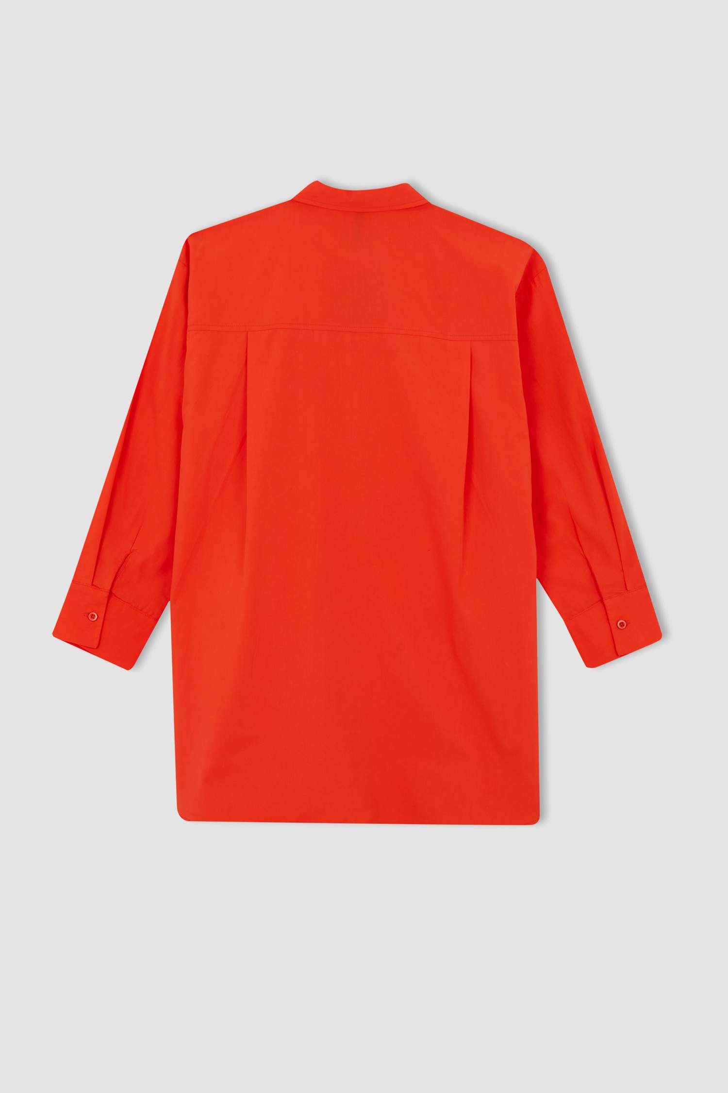 Туніка з довгим рукавом стандартного крою з коміром з довгим рукавом з попліну для жінок