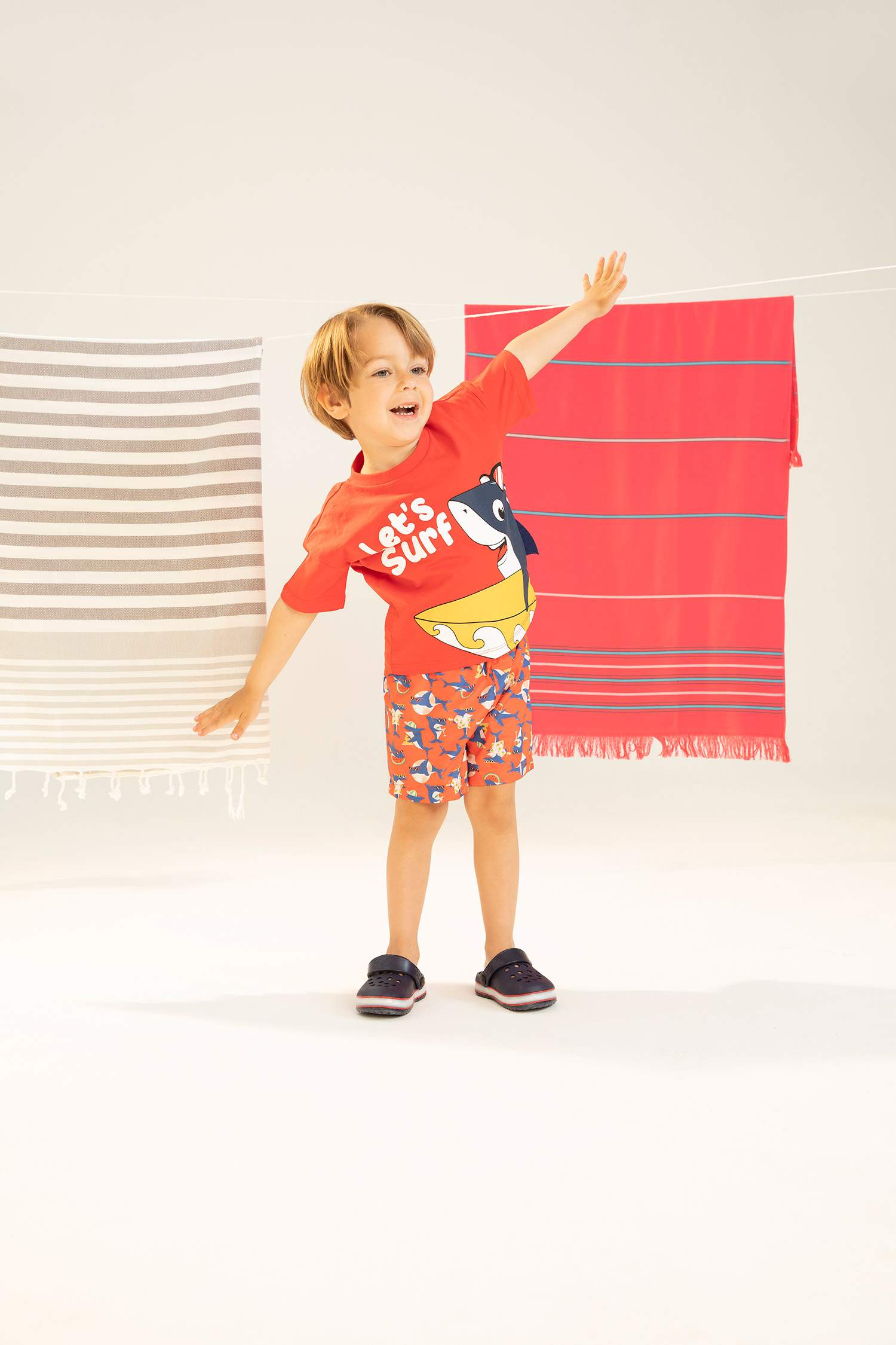 T-Shirt à Manches Courtes à Motif Animalier et à Col rond pour BéBé Garçon